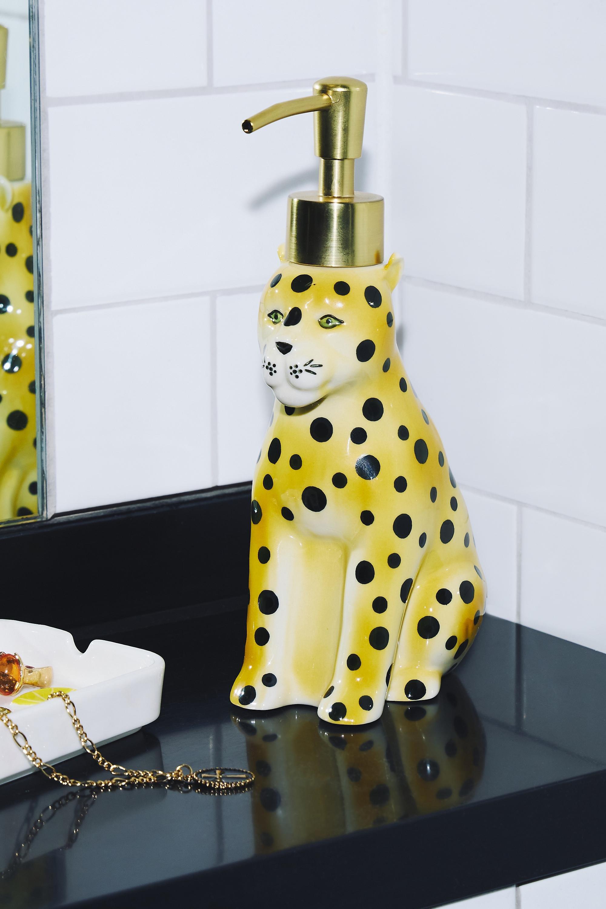 YELLOW Mini Leopard Soap Dispenser, YEL, medium