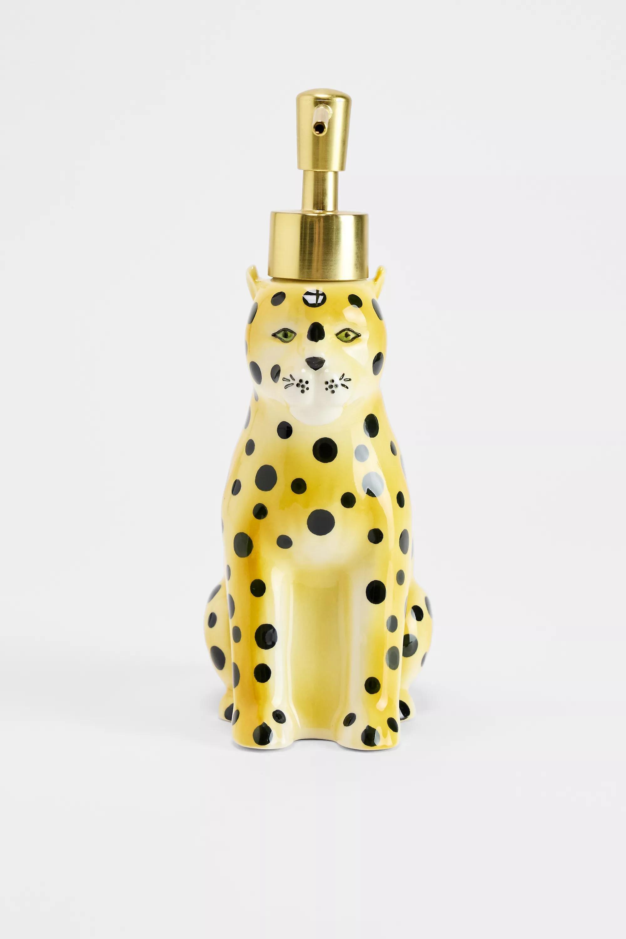 YELLOW Mini Leopard Soap Dispenser, YEL, medium