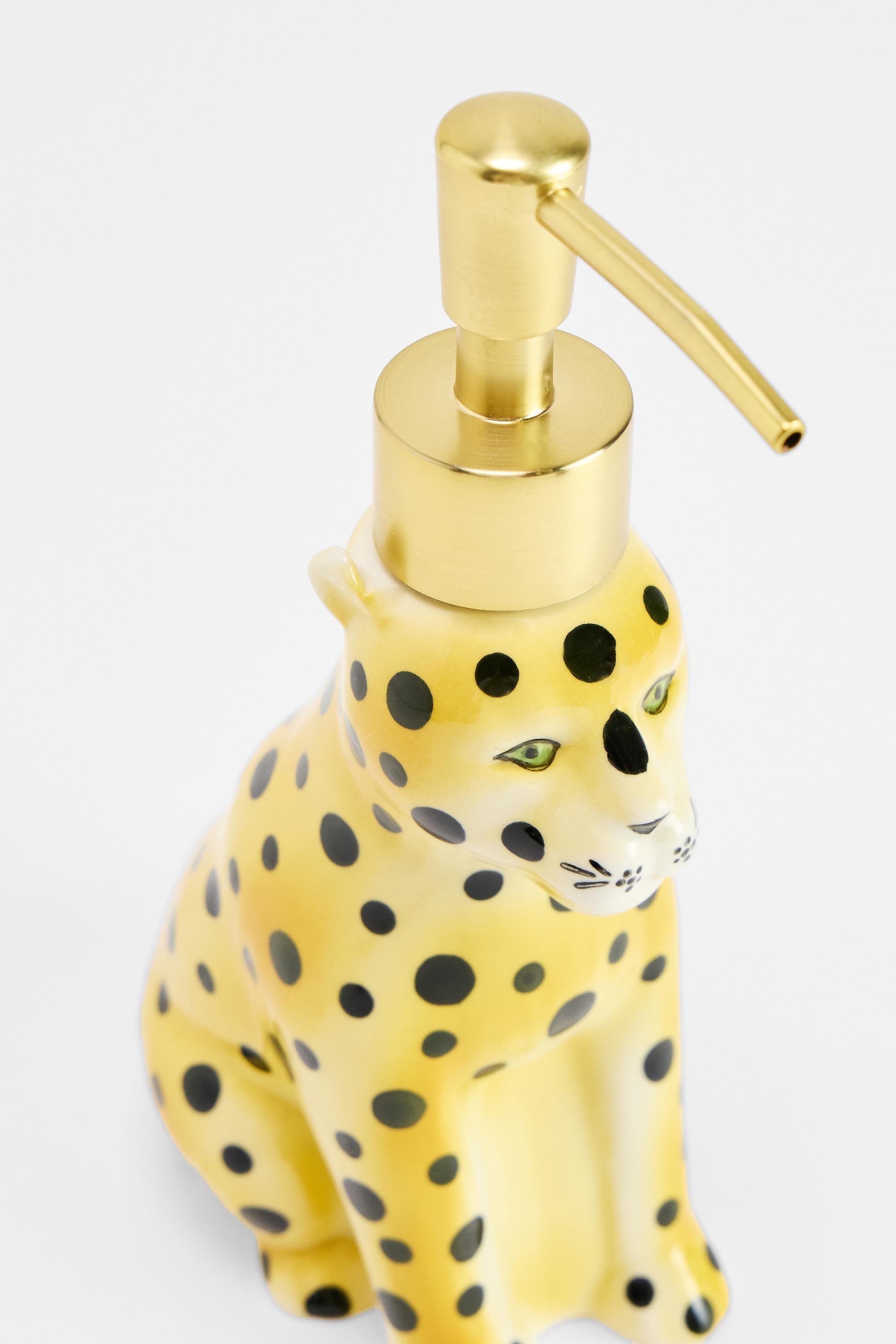 YELLOW Mini Leopard Soap Dispenser, YEL, medium