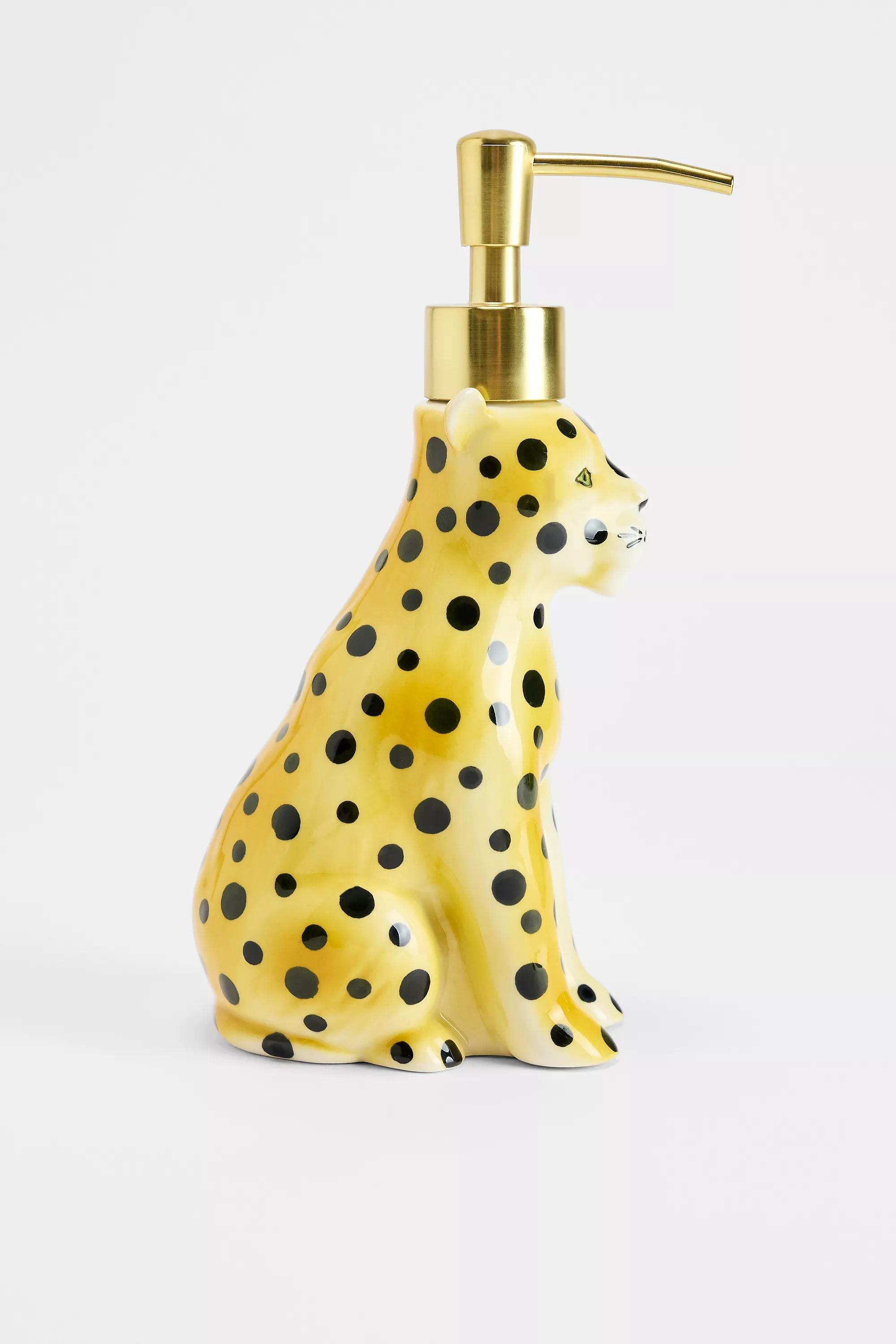 YELLOW Mini Leopard Soap Dispenser, YEL, large image number 3