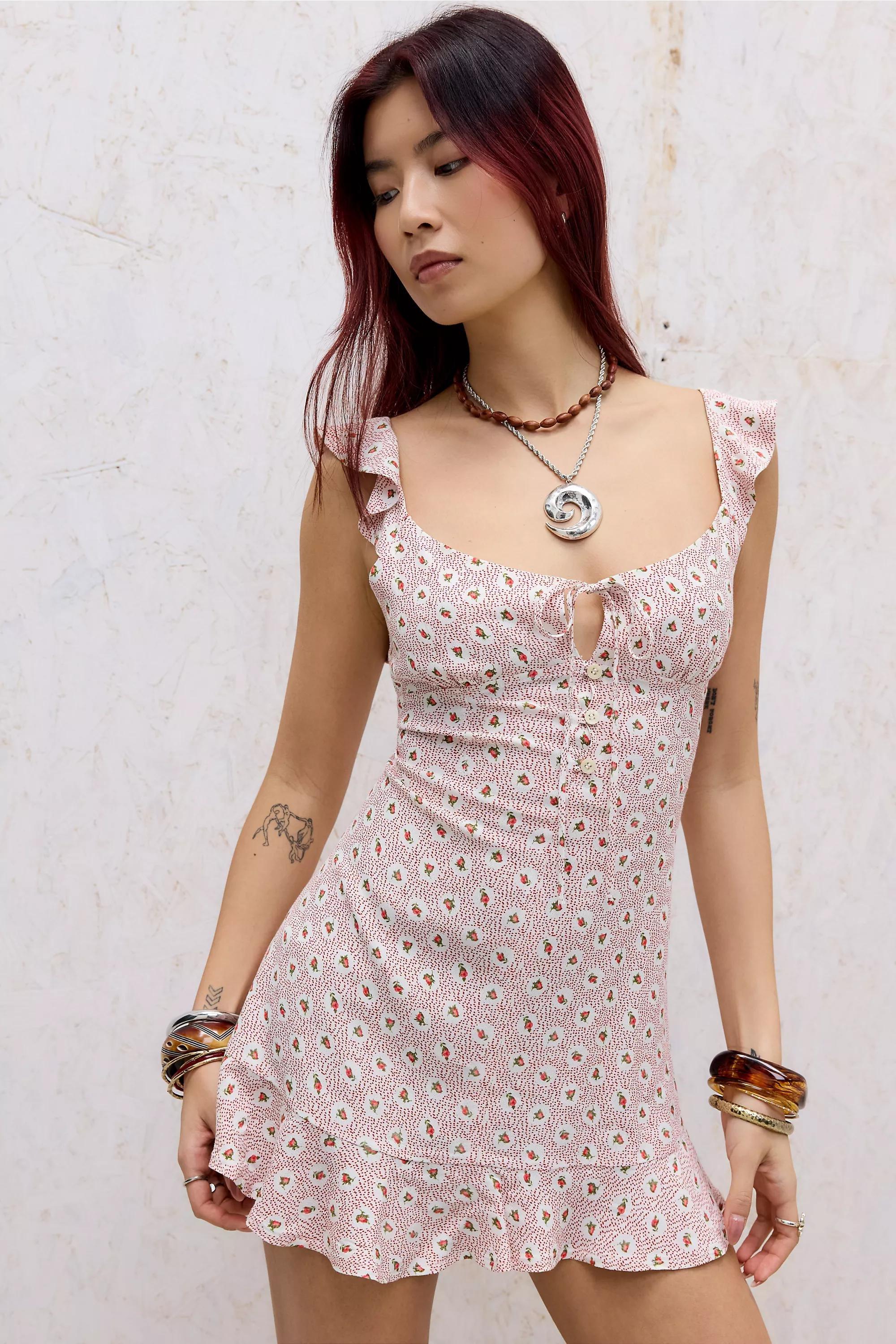 Pink Kimchi Blue Nelly Vintage Floral Mini Dress, PINK, large image number 0