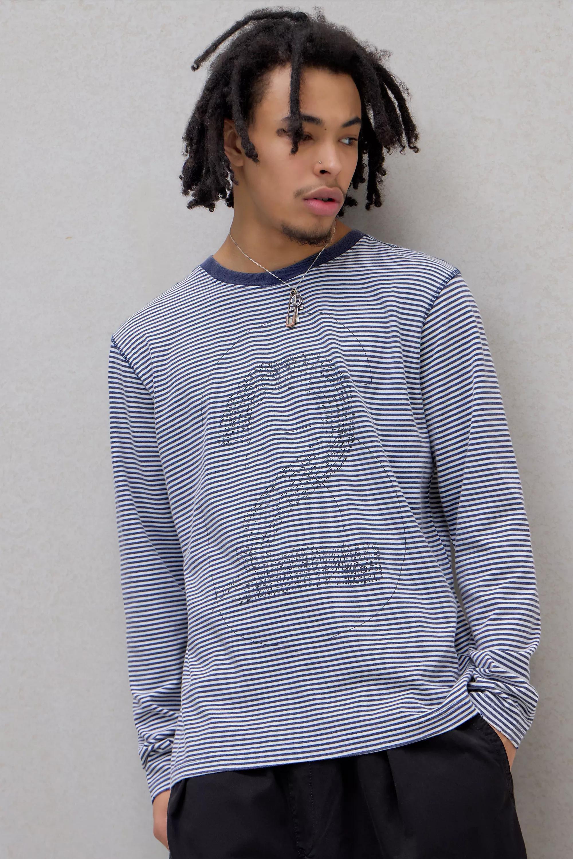 Navy Jaded London Uo Exclusive Navy 62 Striped Long Sleeve T-Shirt, NAVY, medium