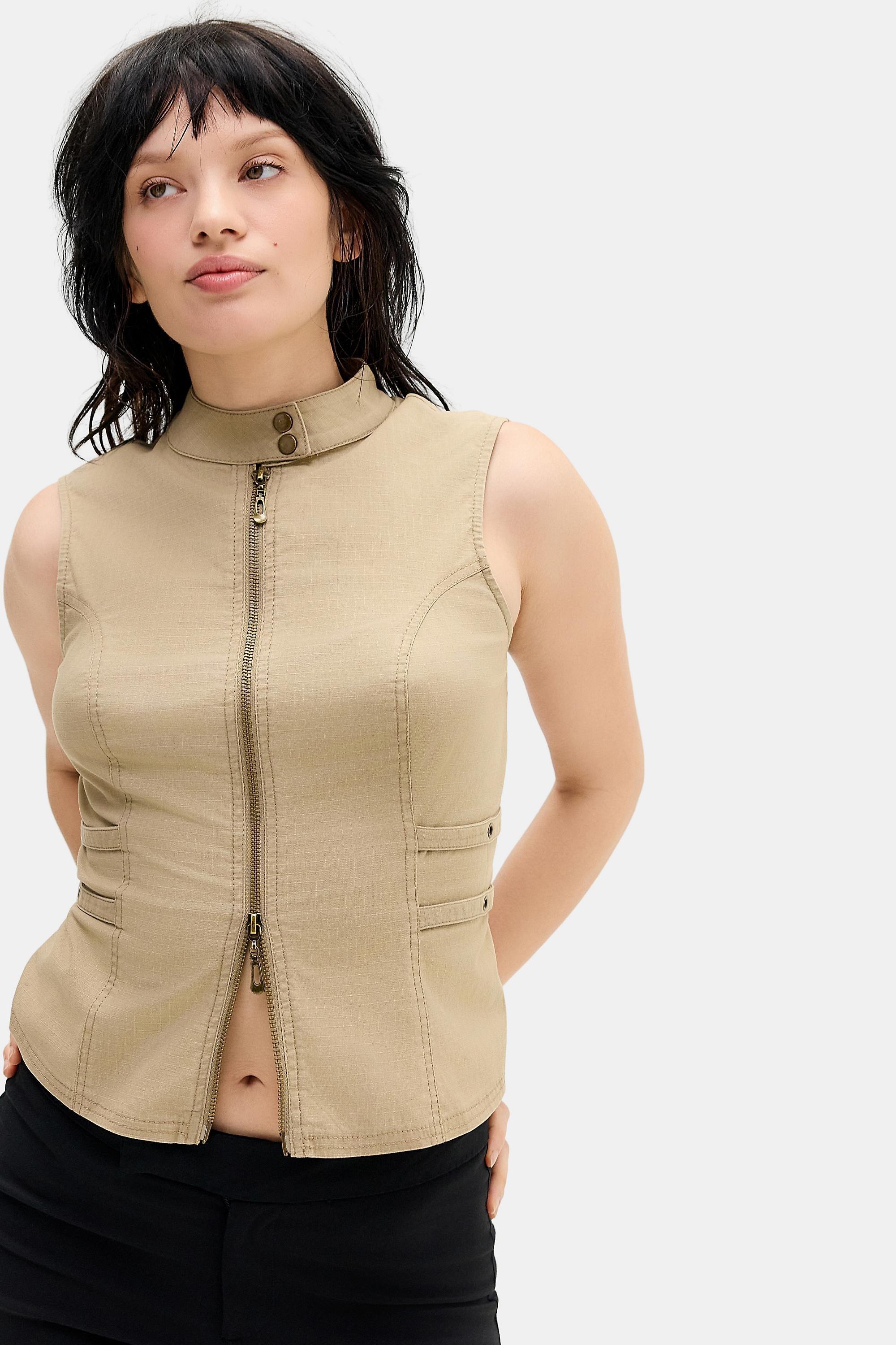 Brown Silence + Noise Nia Backless Ripstop Top, BRN, large image number 0