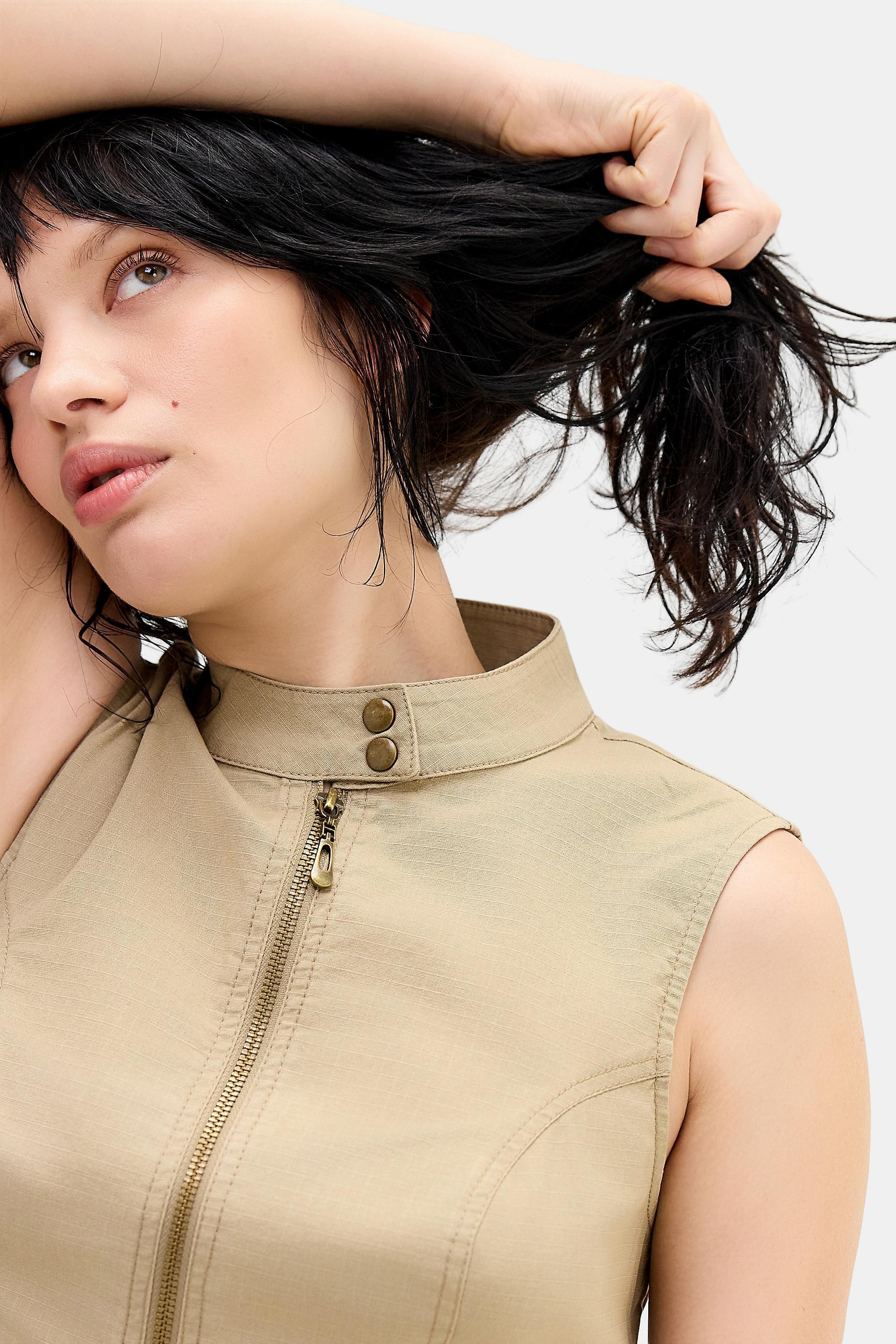 Brown Silence + Noise Nia Backless Ripstop Top, BRN, large image number 2