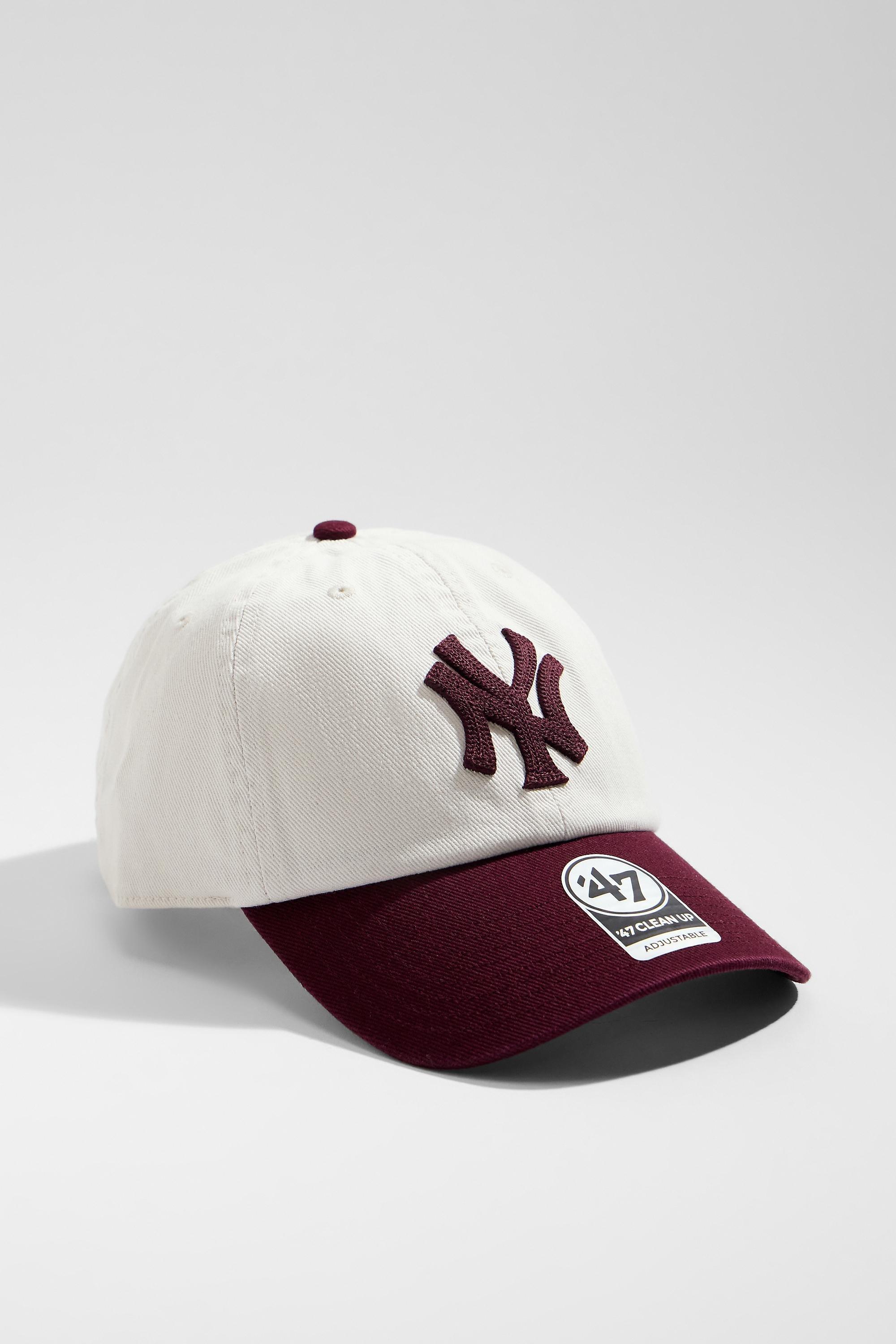Red 47 Brand Uo Exclusive Burgundy Contrast Ny Yankees Clean Up Cap, WINE, large image number 0