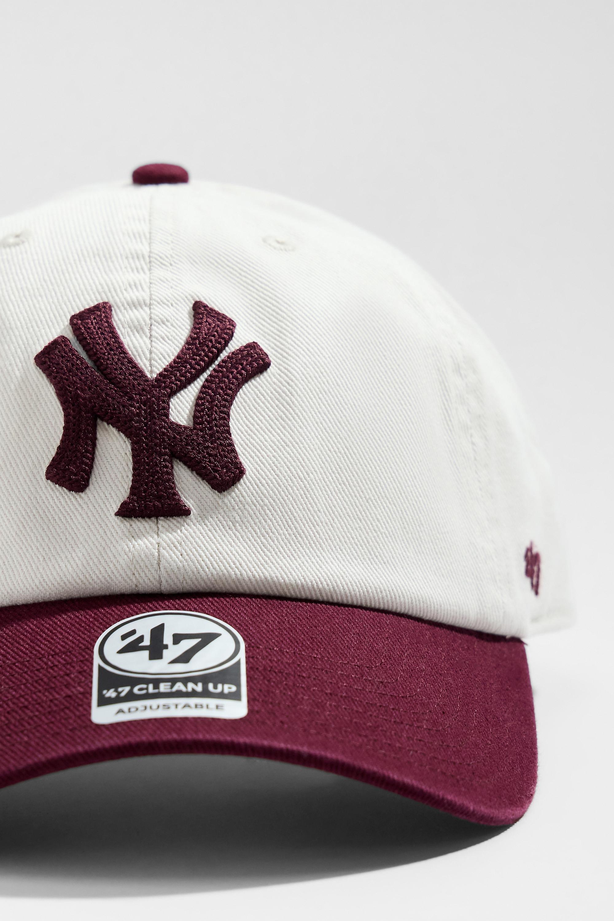 Red 47 Brand Uo Exclusive Burgundy Contrast Ny Yankees Clean Up Cap, WINE, large image number 1