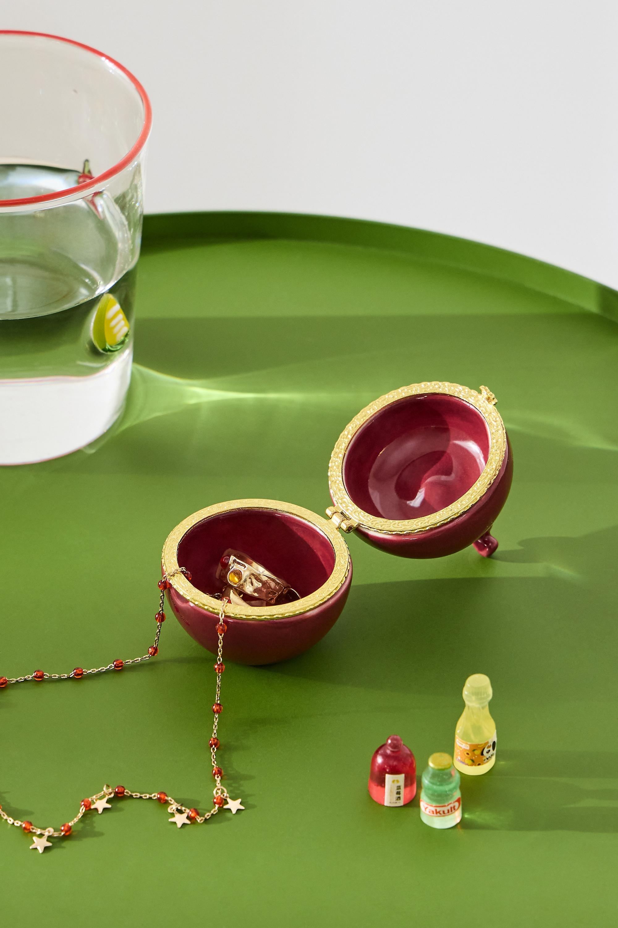 Red Cherry Hinge Trinket Box, RED, medium