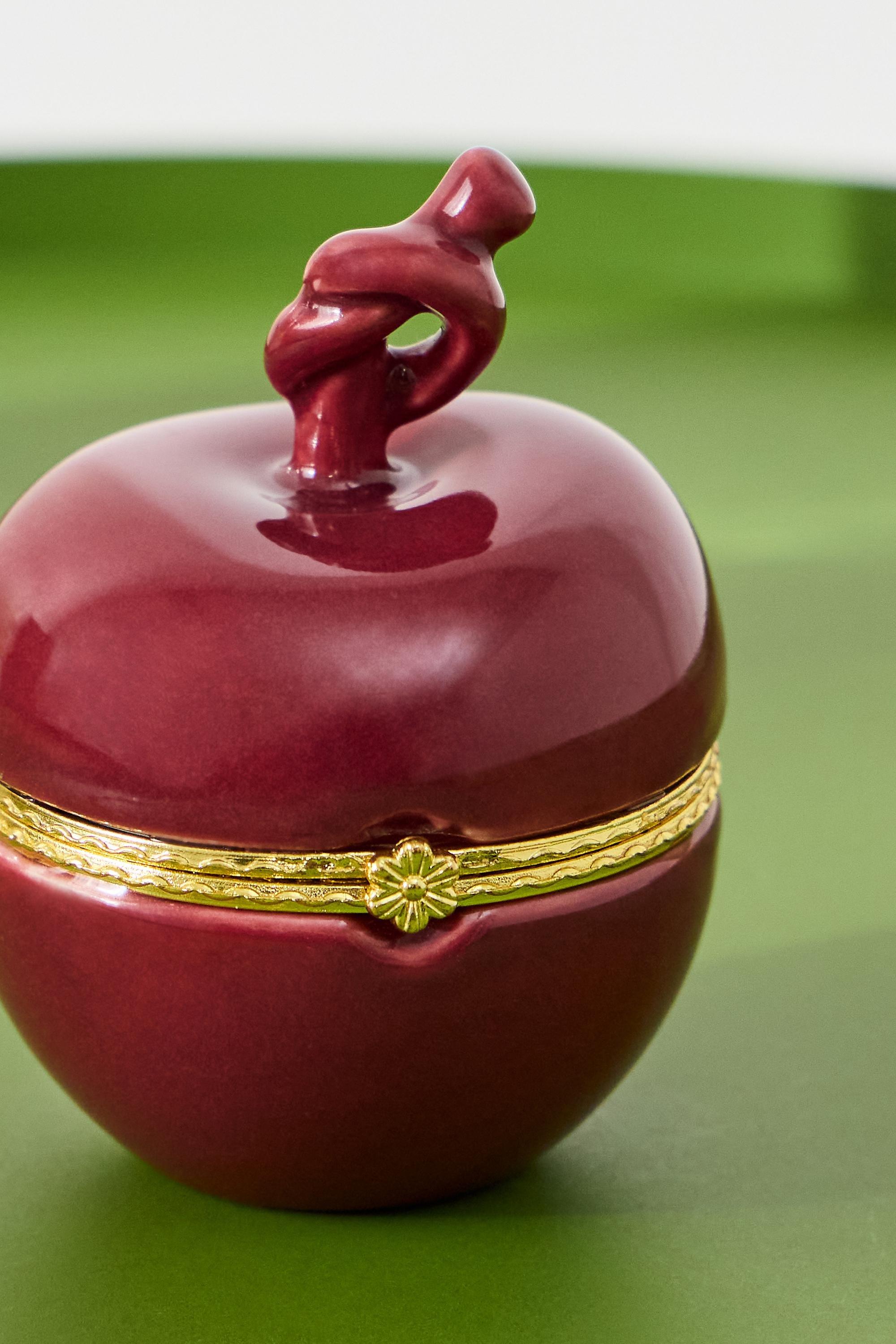 Red Cherry Hinge Trinket Box, RED, large image number 2