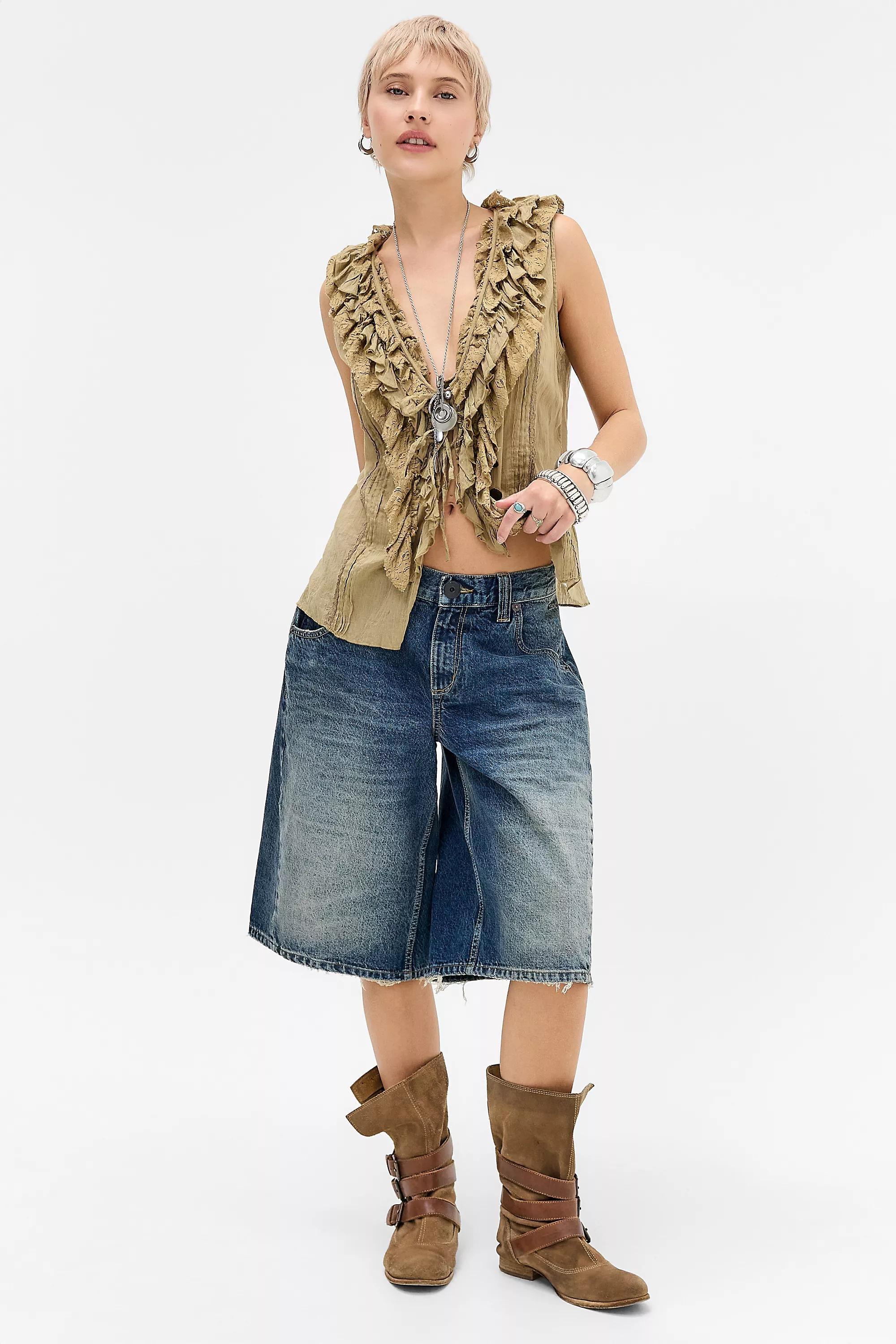 Blue Bdg Missouri Twisted Seam Denim Jorts, VINTAGE DENIM MEDIUM, medium