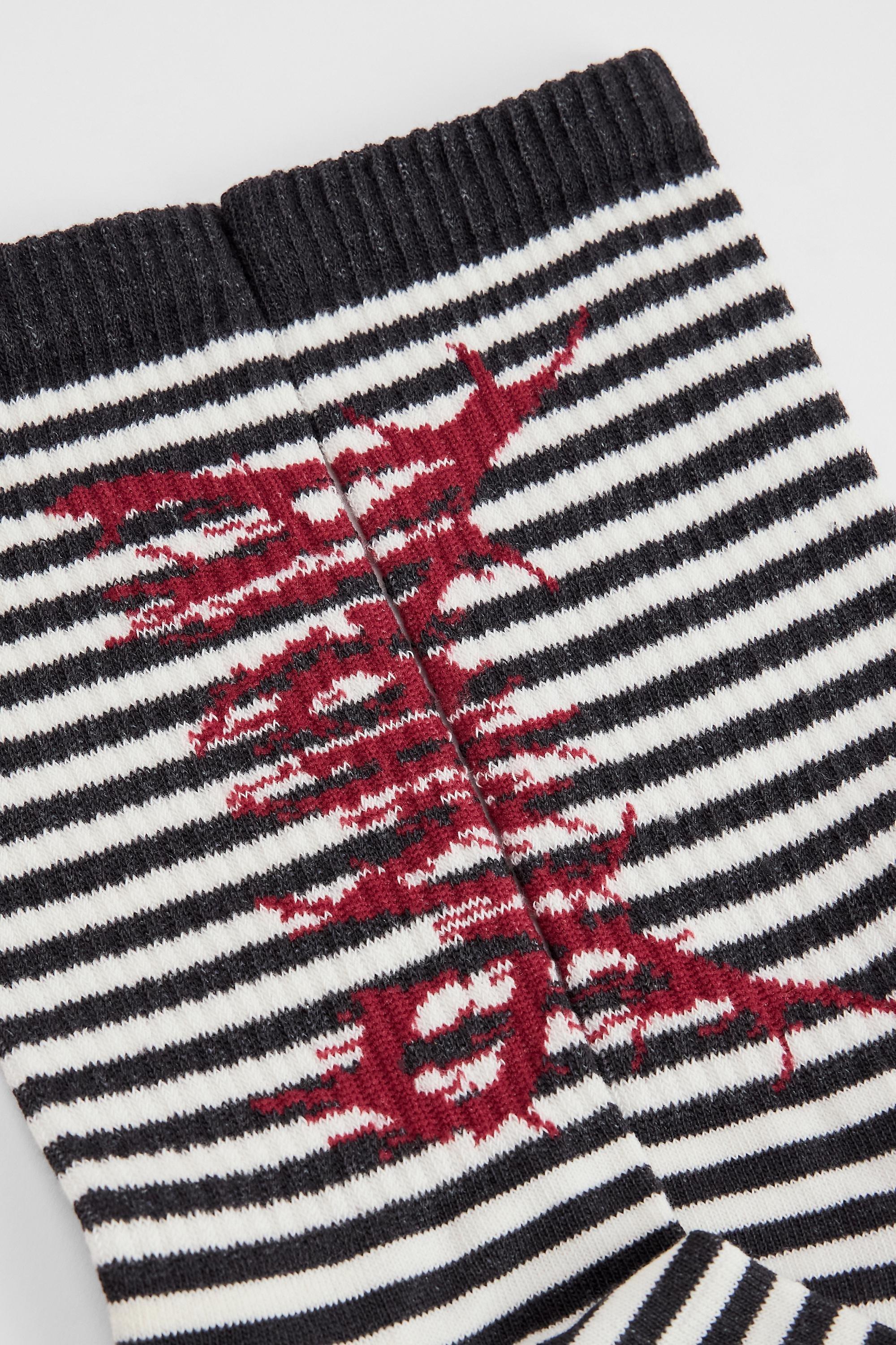 White Archivis Stripe Socks, WHT, medium