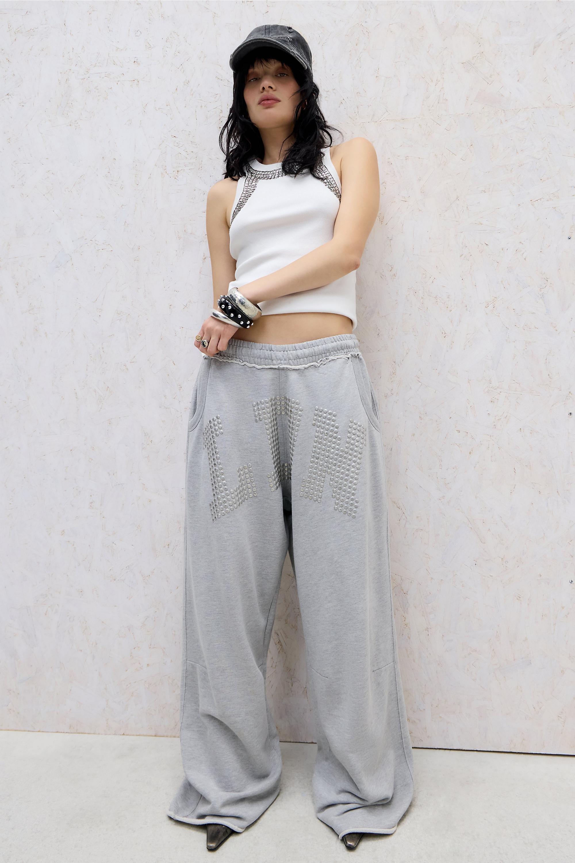 Grey Jaded London Ldn Stud Monster Joggers, GREY, large image number 1