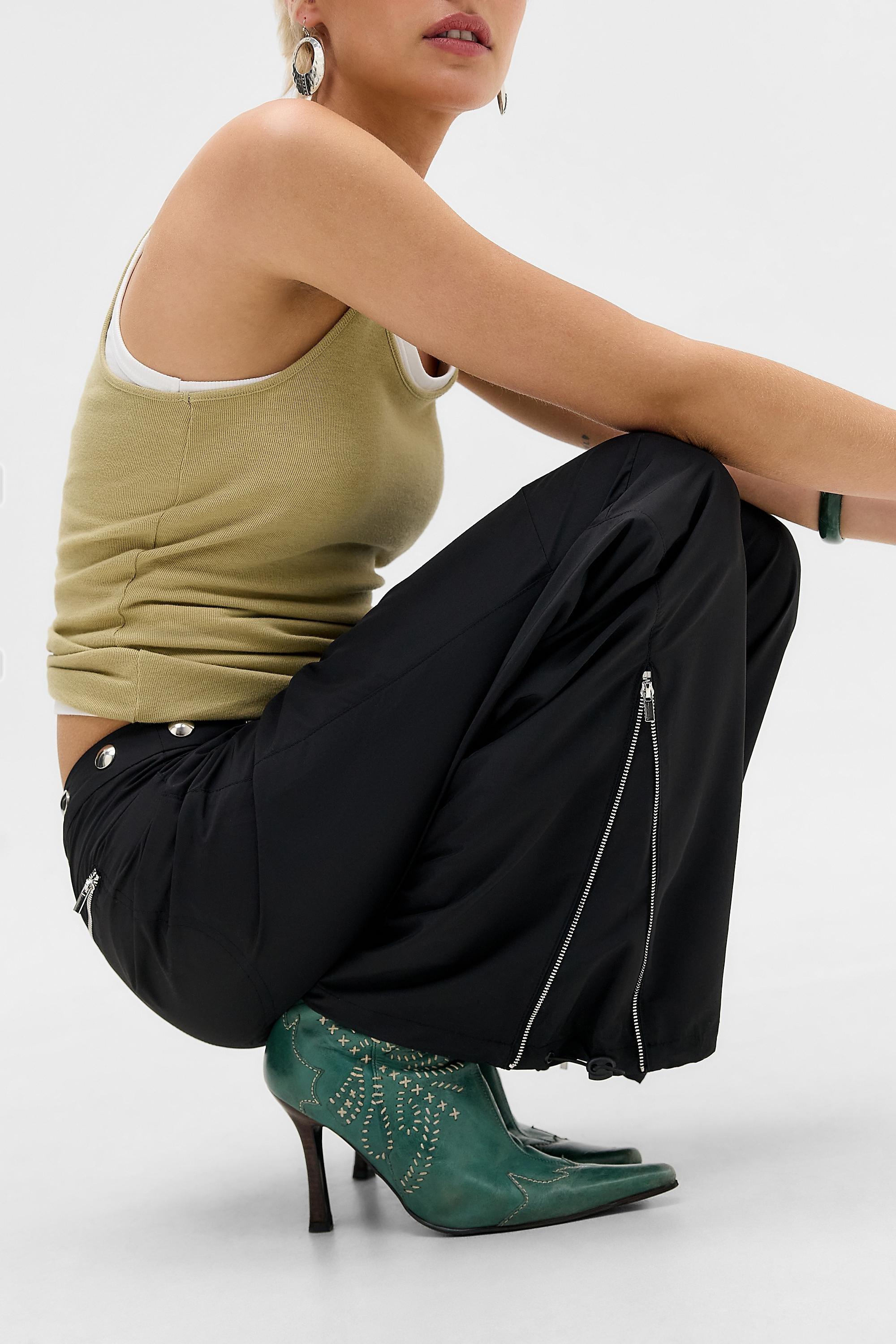 Black Minimal Cargo Trouser, BLK, large image number 1