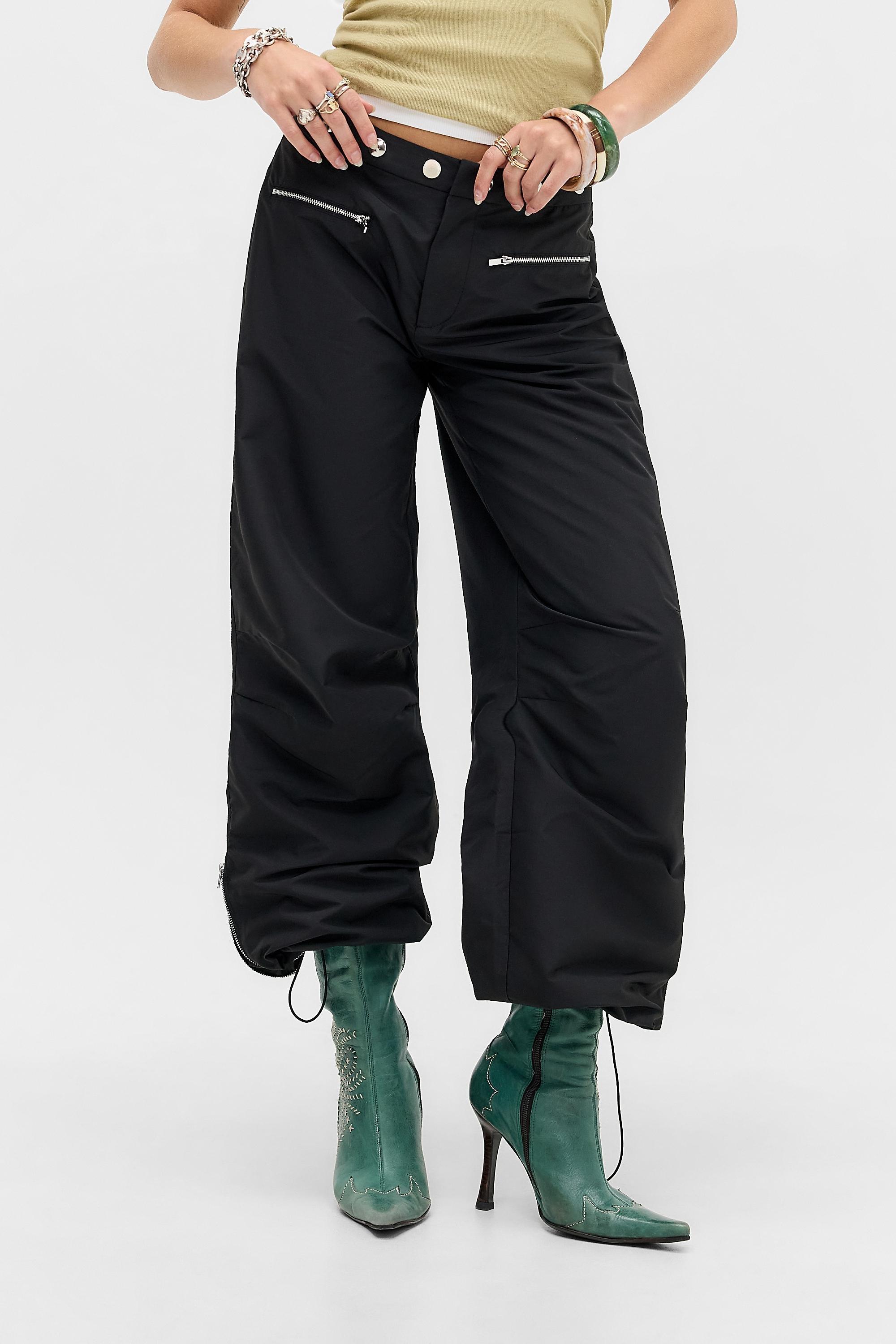 Black Minimal Cargo Trouser, BLK, large image number 3