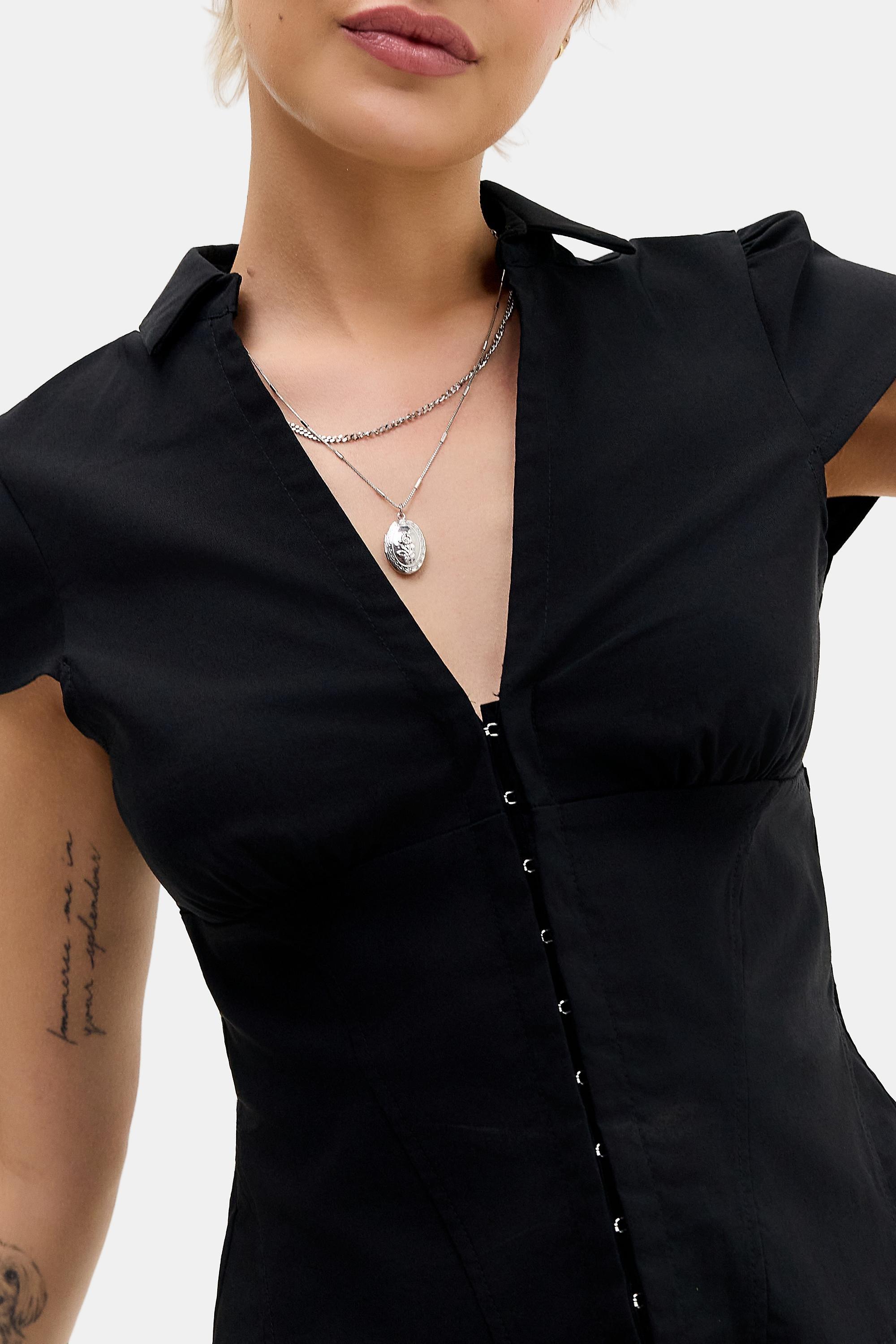 BLACK Silence + Noise Harley Shirt, BLK, medium