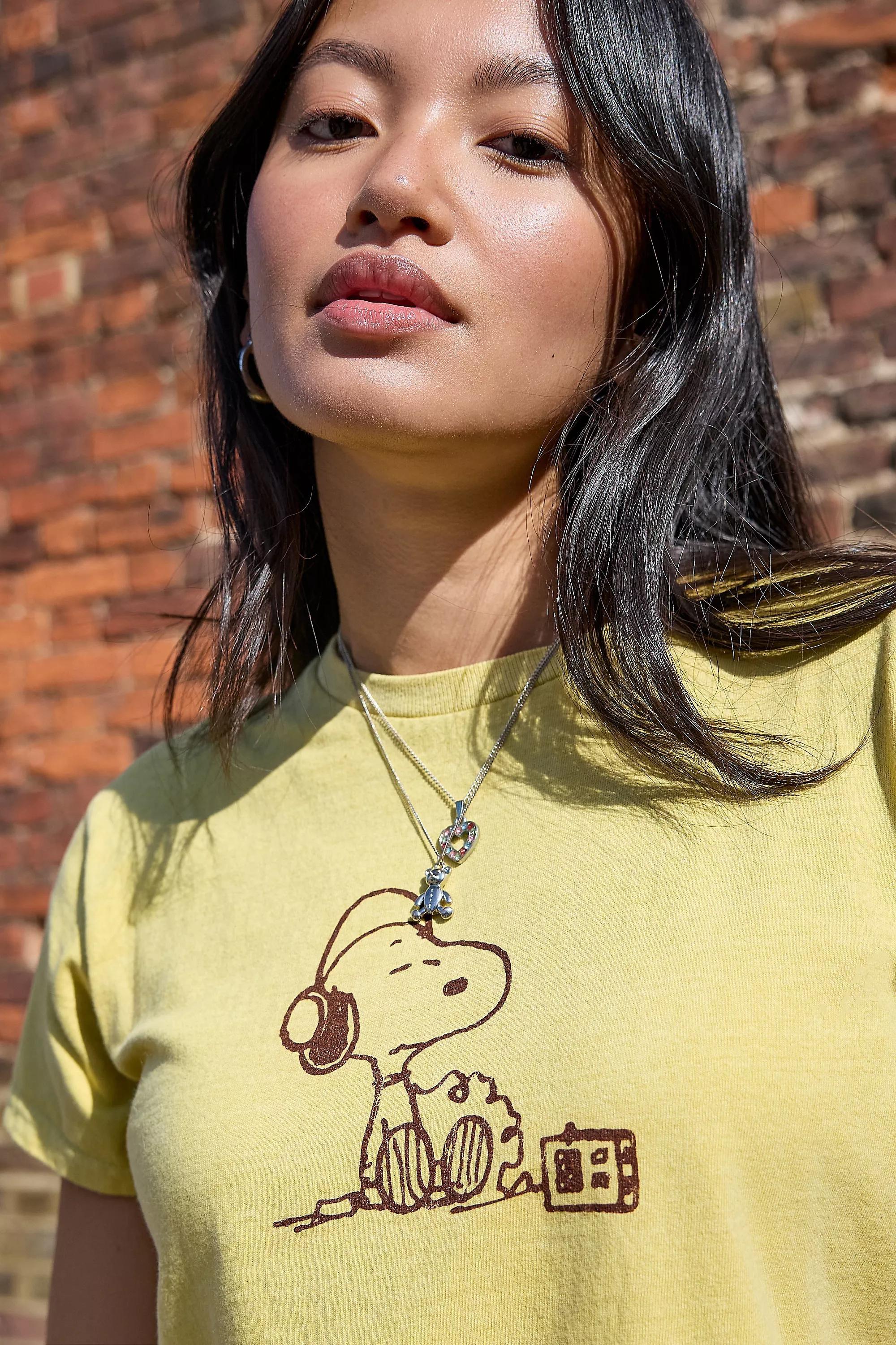 Yellow Uo Dj Snoopy Relaxed T-Shirt, YEL, large image number 2