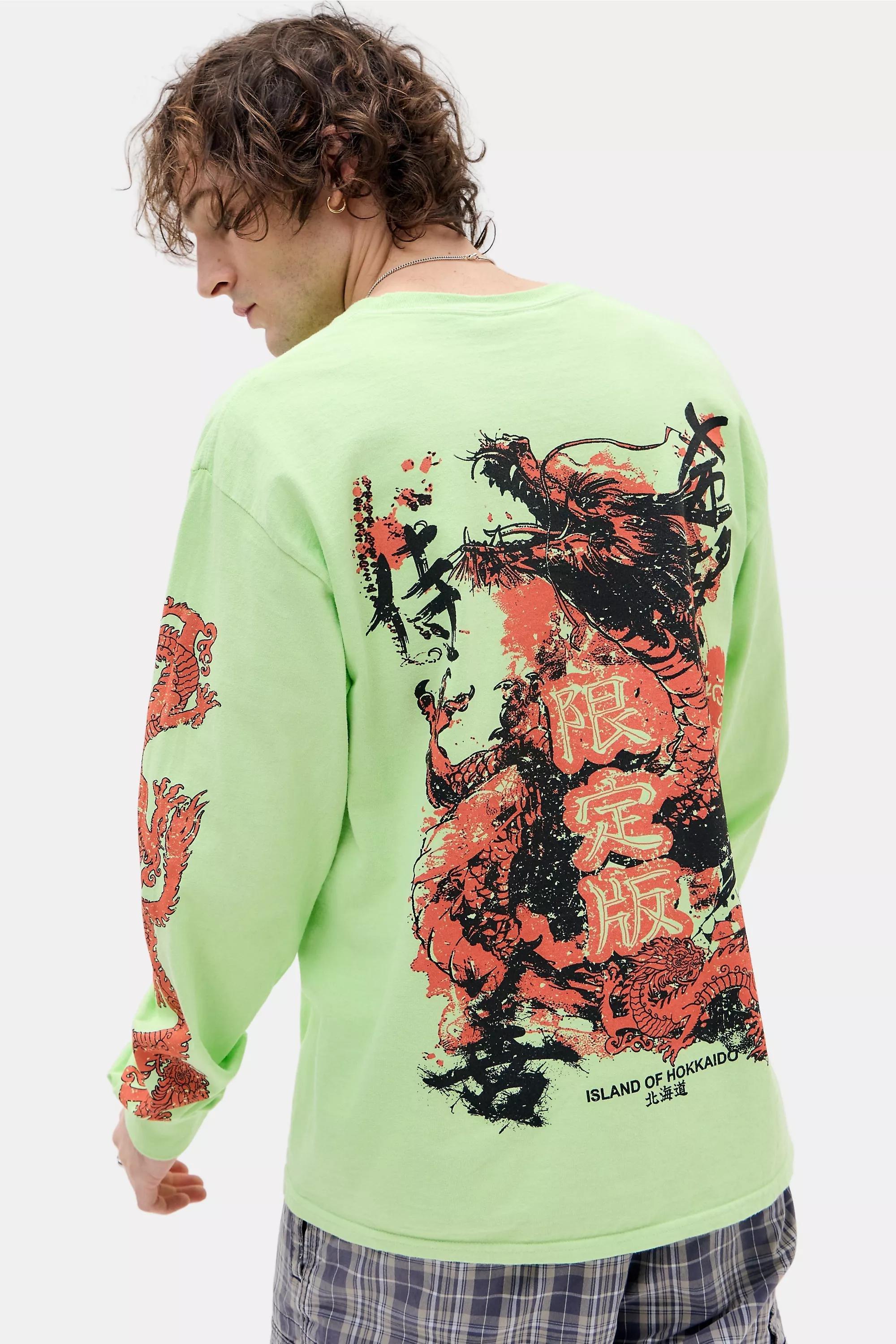 Yellow Uo Graphic Long Sleeve T-Shirt, LIM, medium