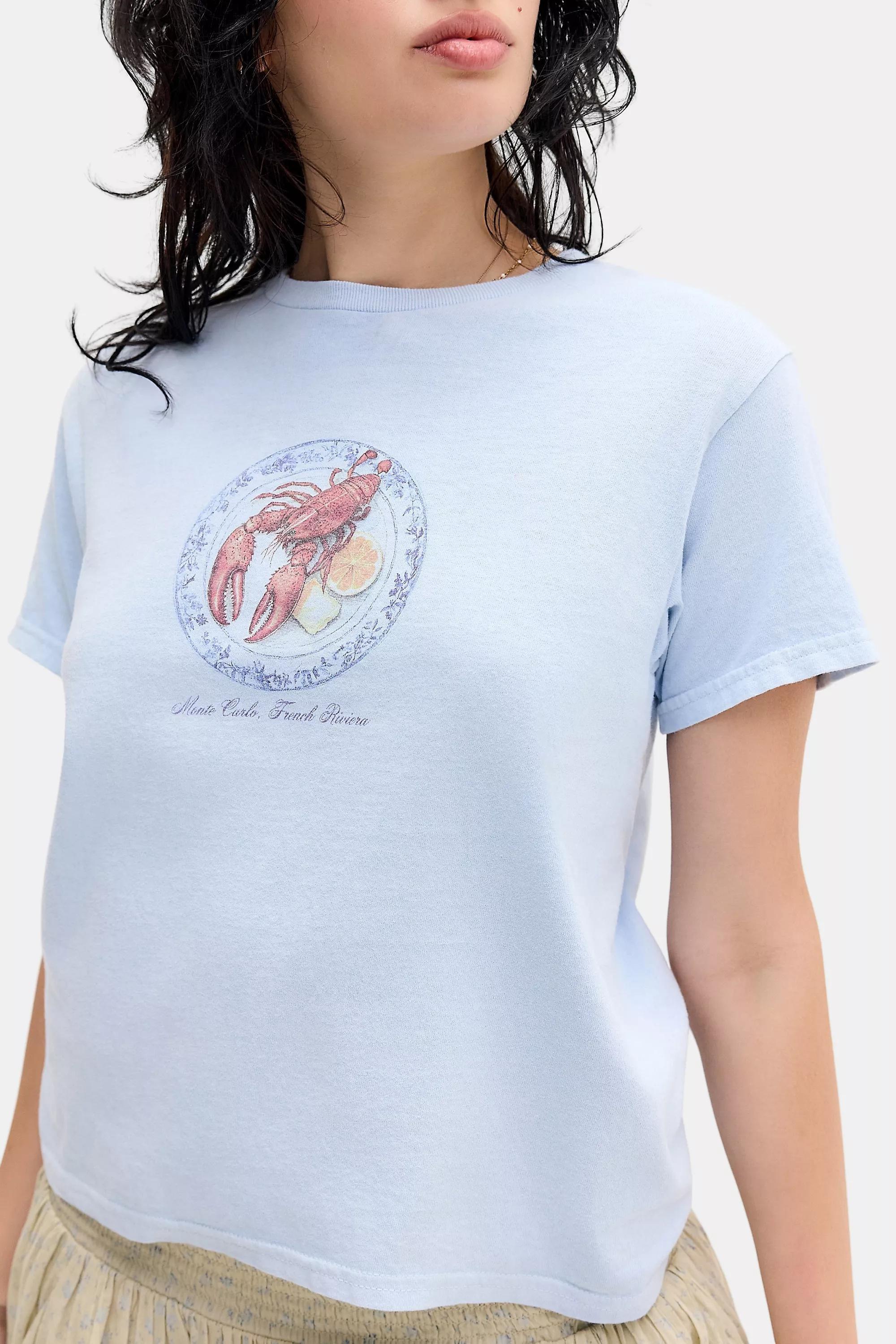 Blue Uo Lobster Plate Relaxed T-Shirt, BLUE, large image number 2