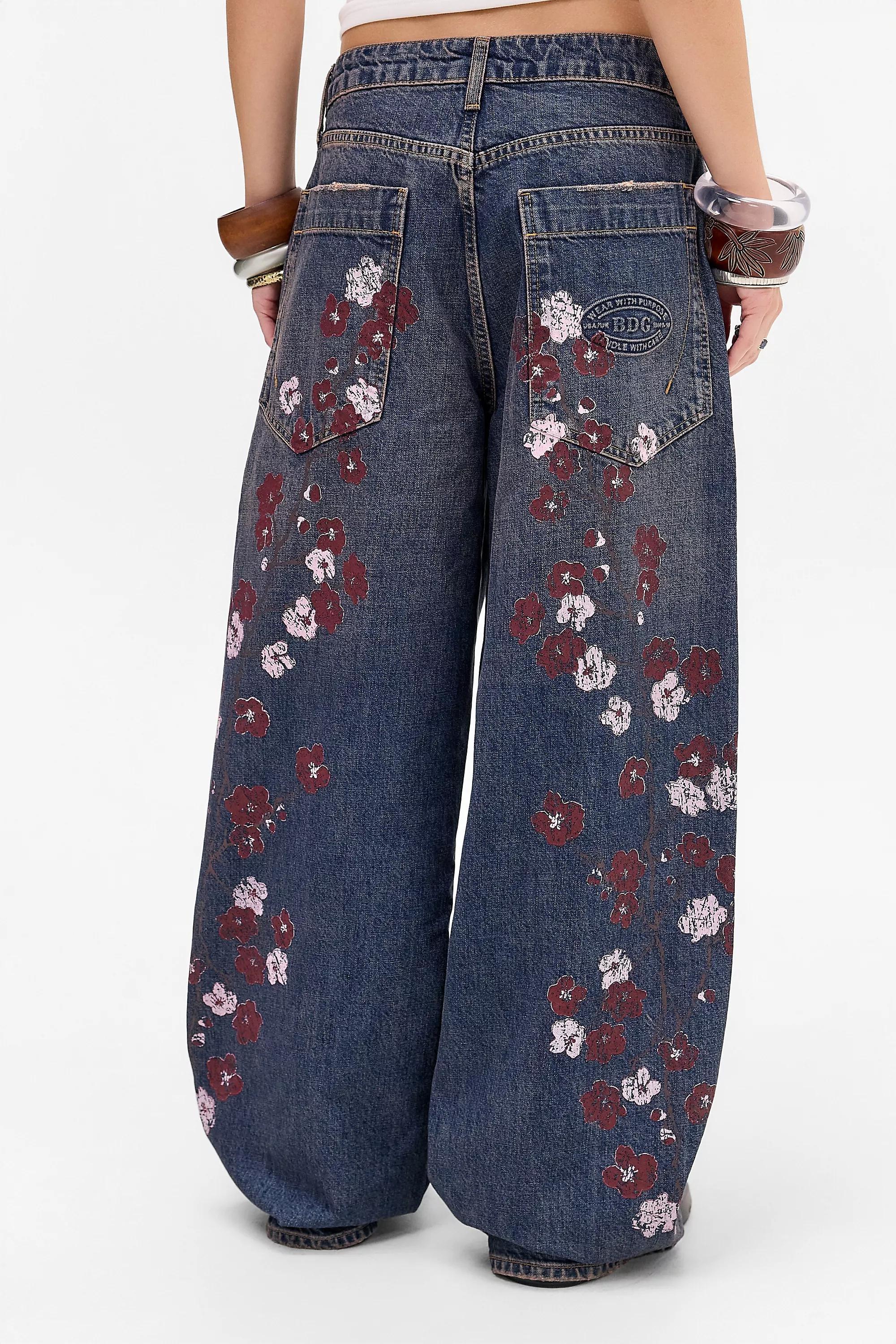 Blue Bdg Jaya Cherry Blossom Baggy Jeans, VINTAGE DENIM DARK, large image number 0