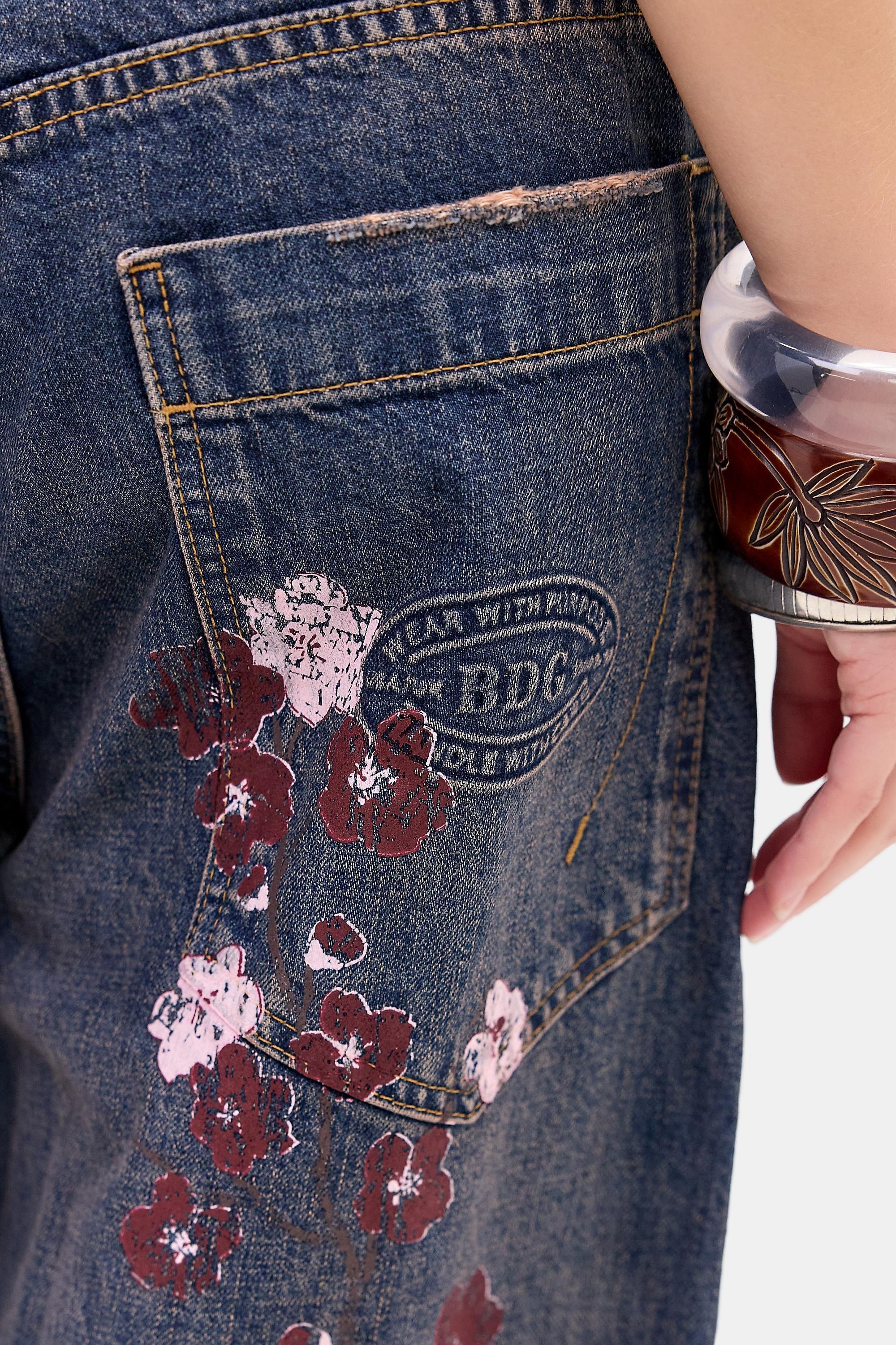 Blue Bdg Jaya Cherry Blossom Baggy Jeans, VINTAGE DENIM DARK, large image number 3