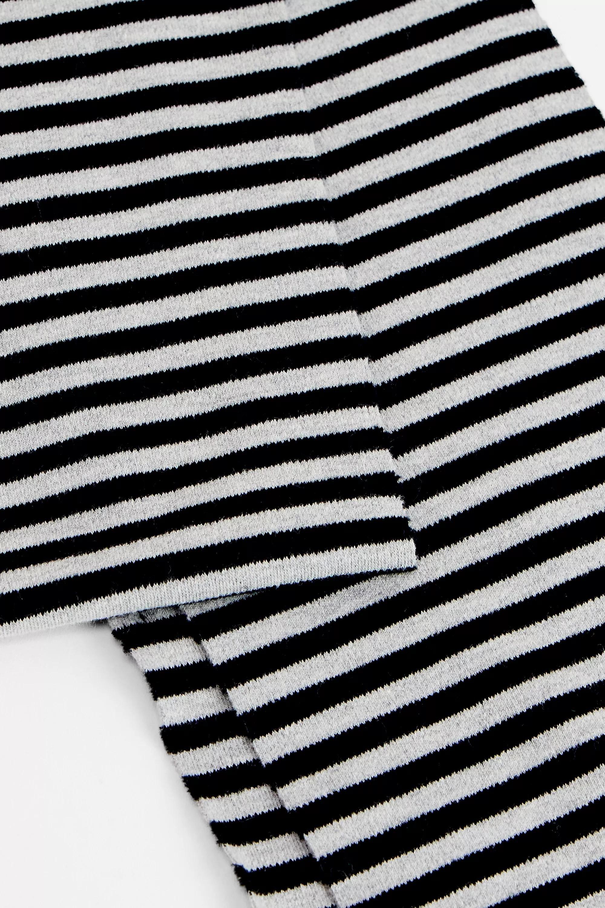 Grey Uo Jessica Skinny Stripe Scarf, GREY, large image number 3