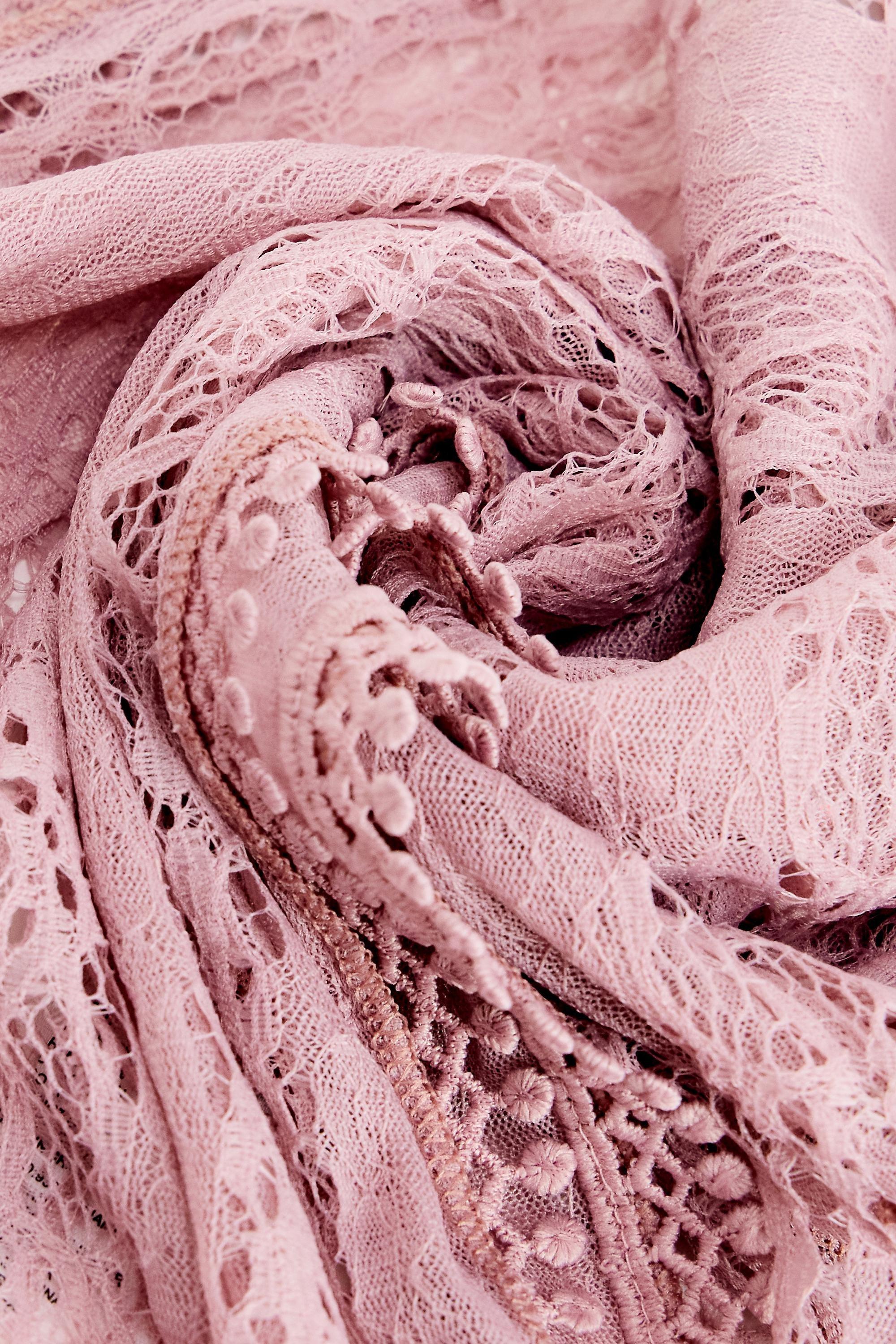 PINK UO Lace Tassle Skinny Scarf, PINK, large image number 2