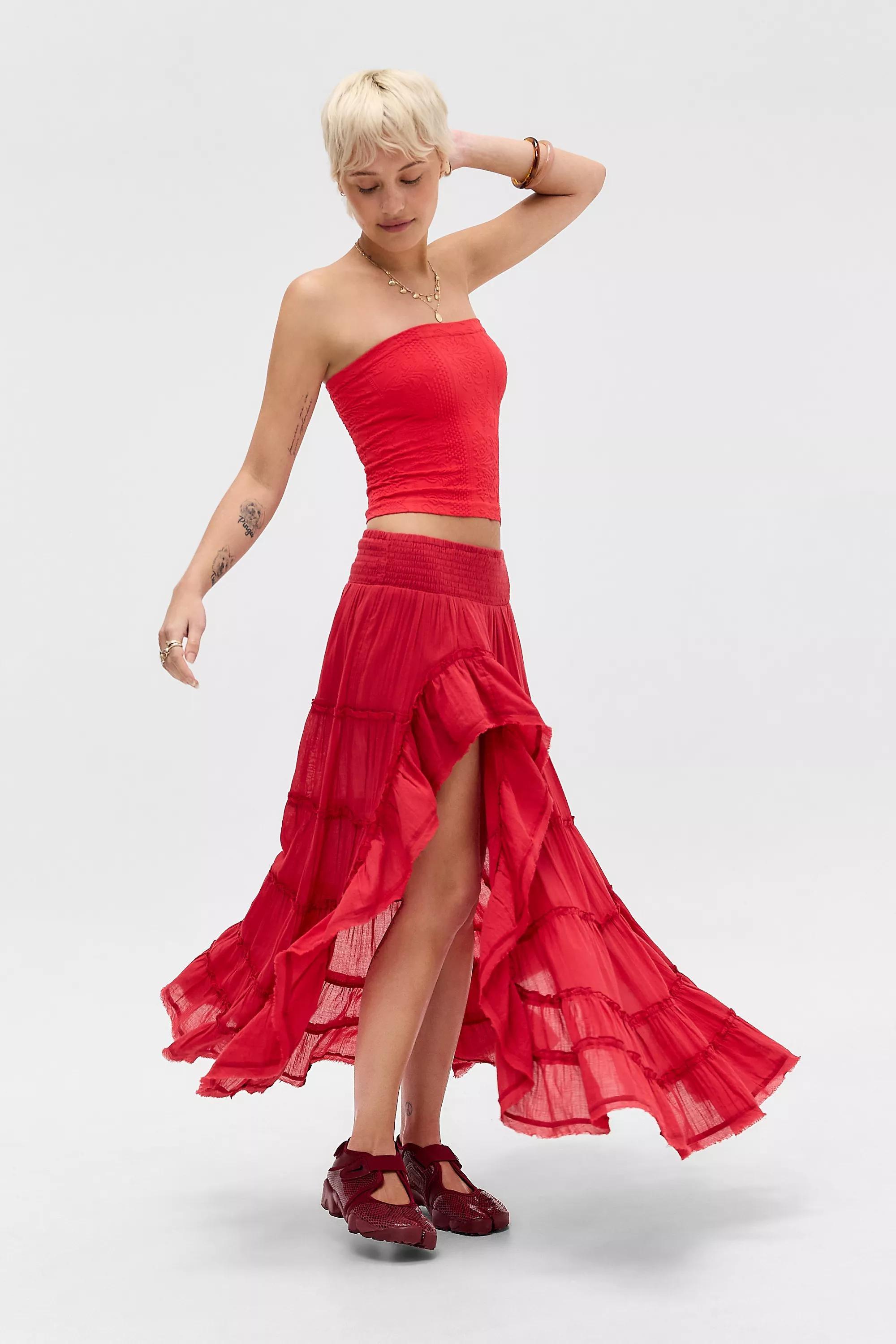 Red Out From Under Tapestry Seamless Bandeau Top, RED, large image number 4