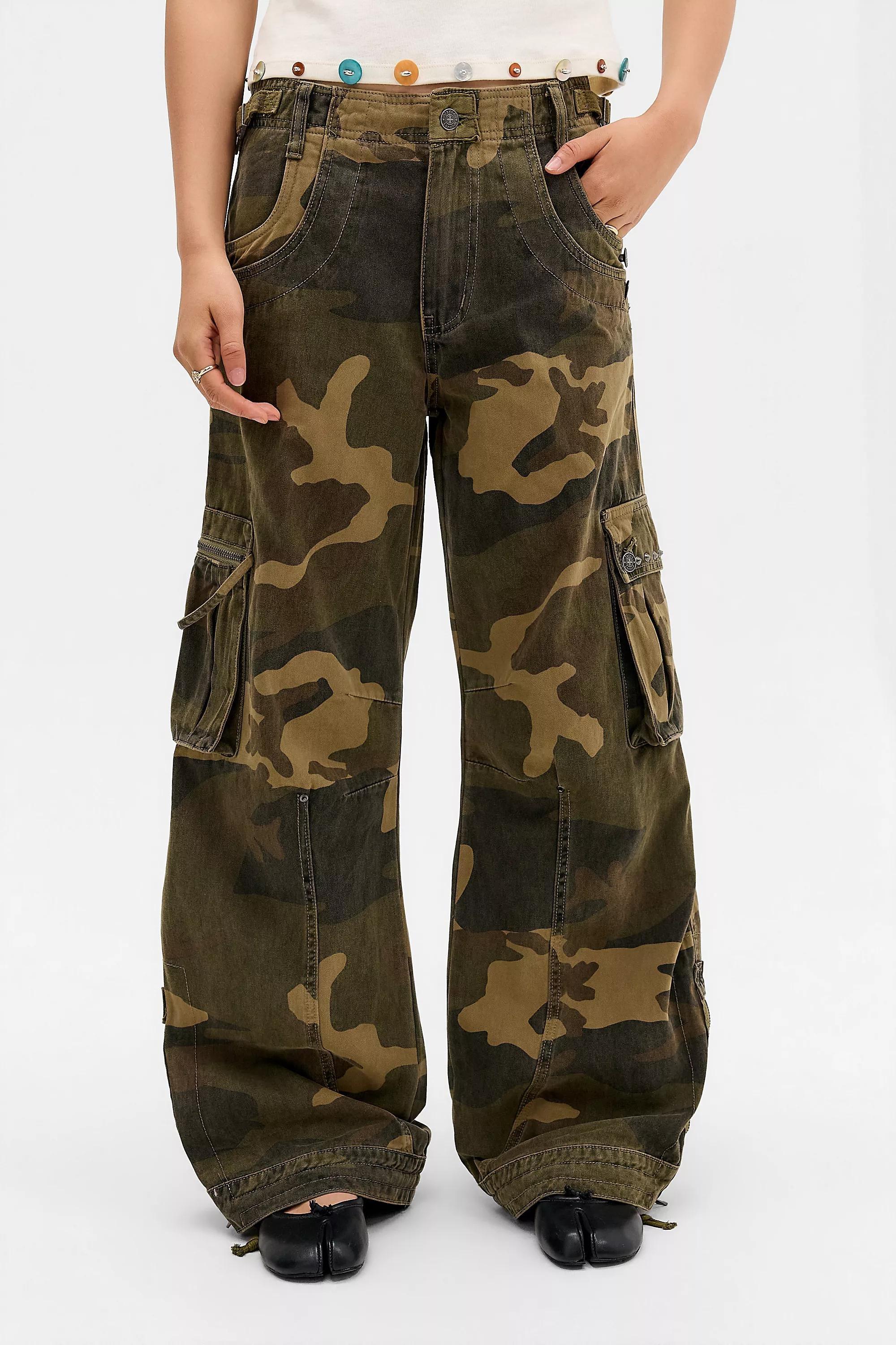 GREEN Jaded London Trooper Camo Cargo Trousers, A301_0130, large image number 0