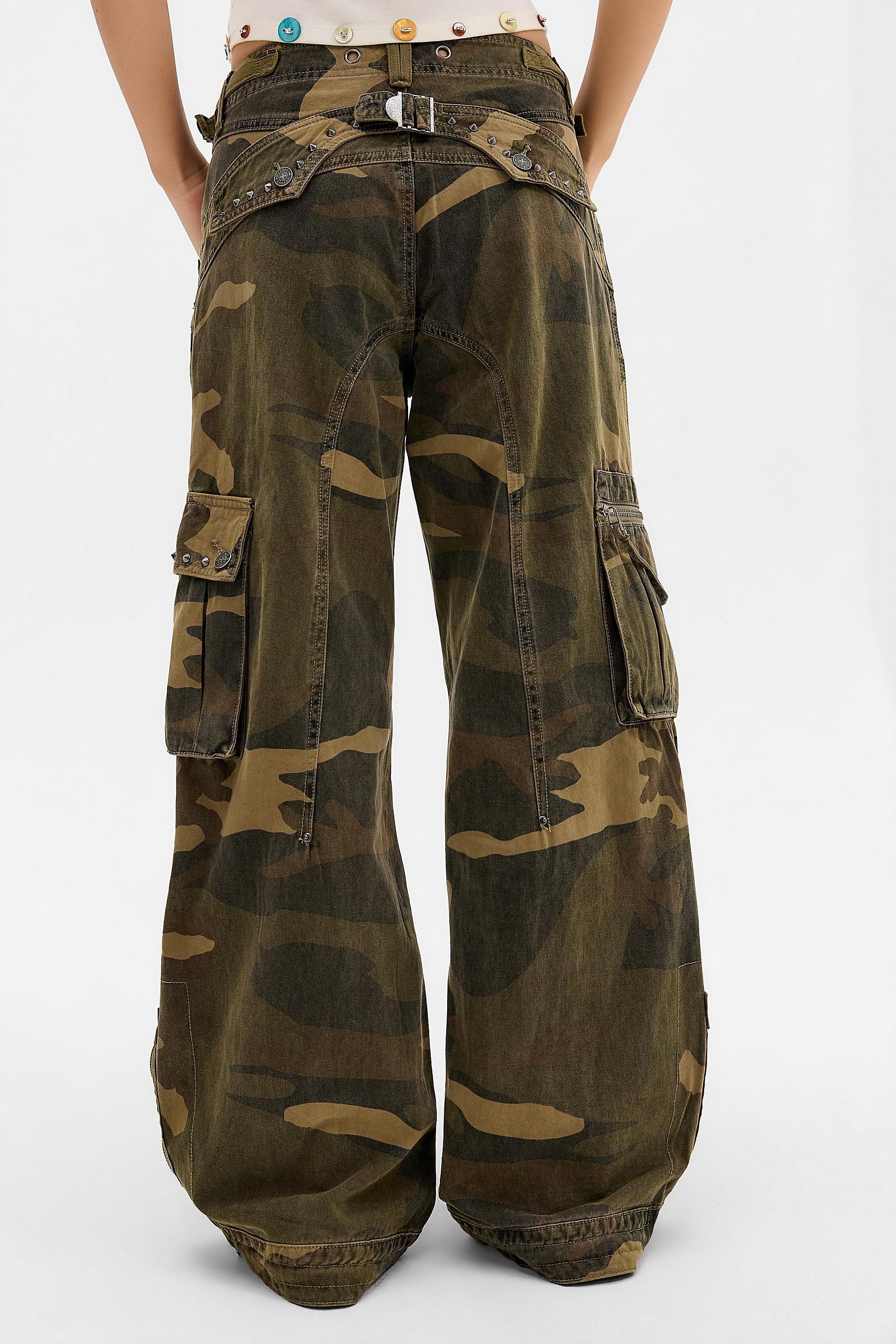 GREEN Jaded London Trooper Camo Cargo Trousers, A301_0130, large image number 2
