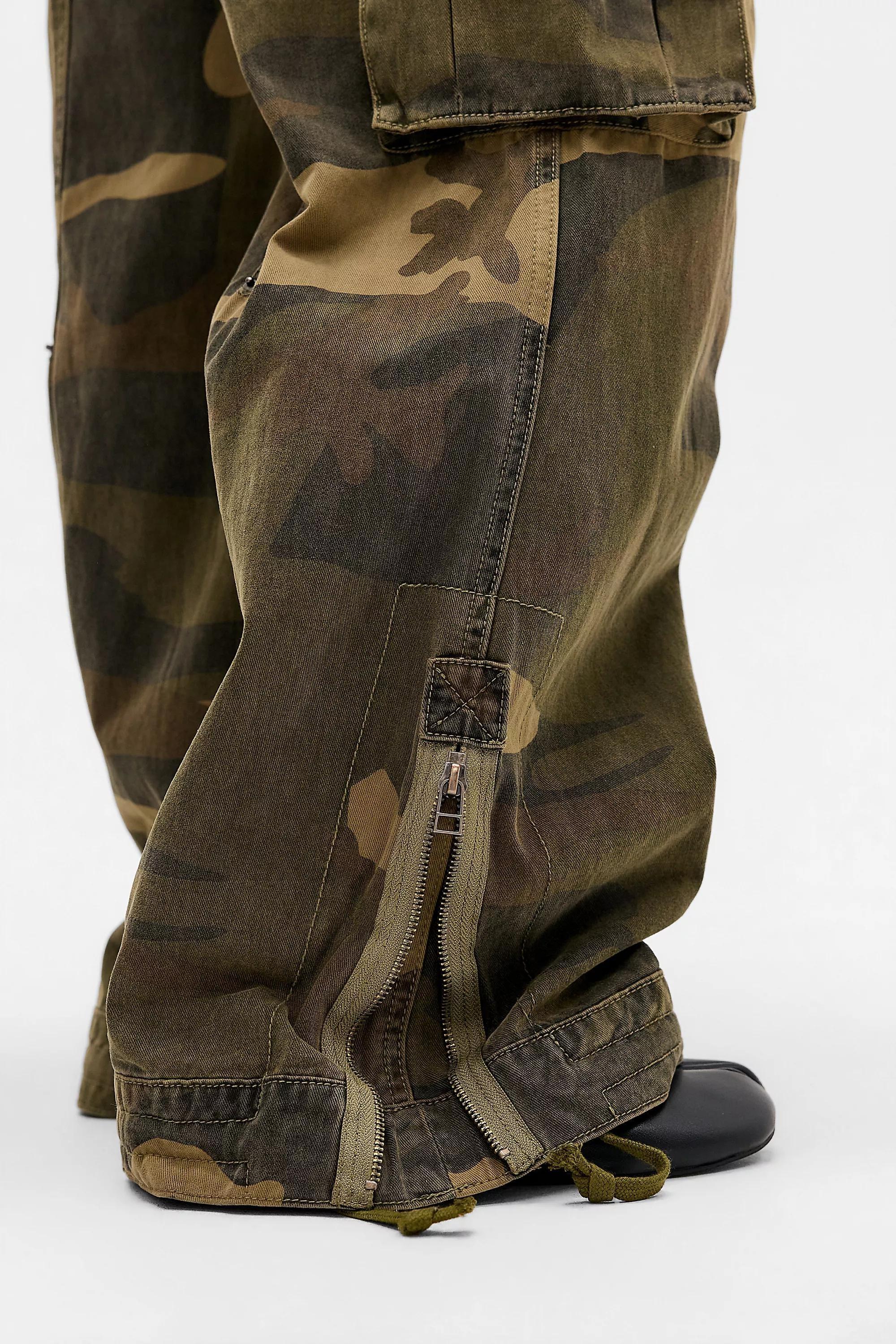 GREEN Jaded London Trooper Camo Cargo Trousers, A301_0130, large image number 3