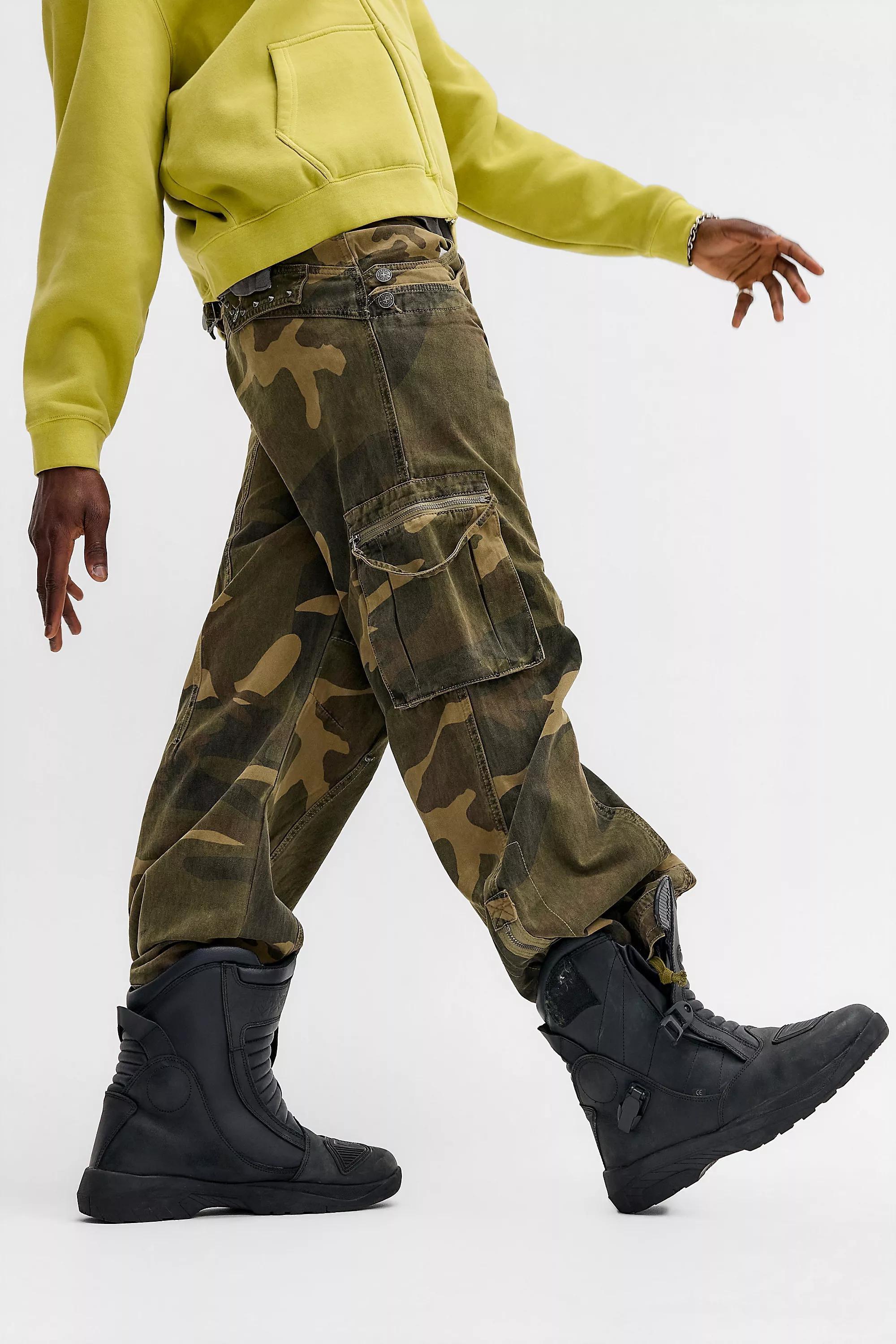 GREEN Jaded London Trooper Camo Cargo Trousers, A301_0130, large image number 5