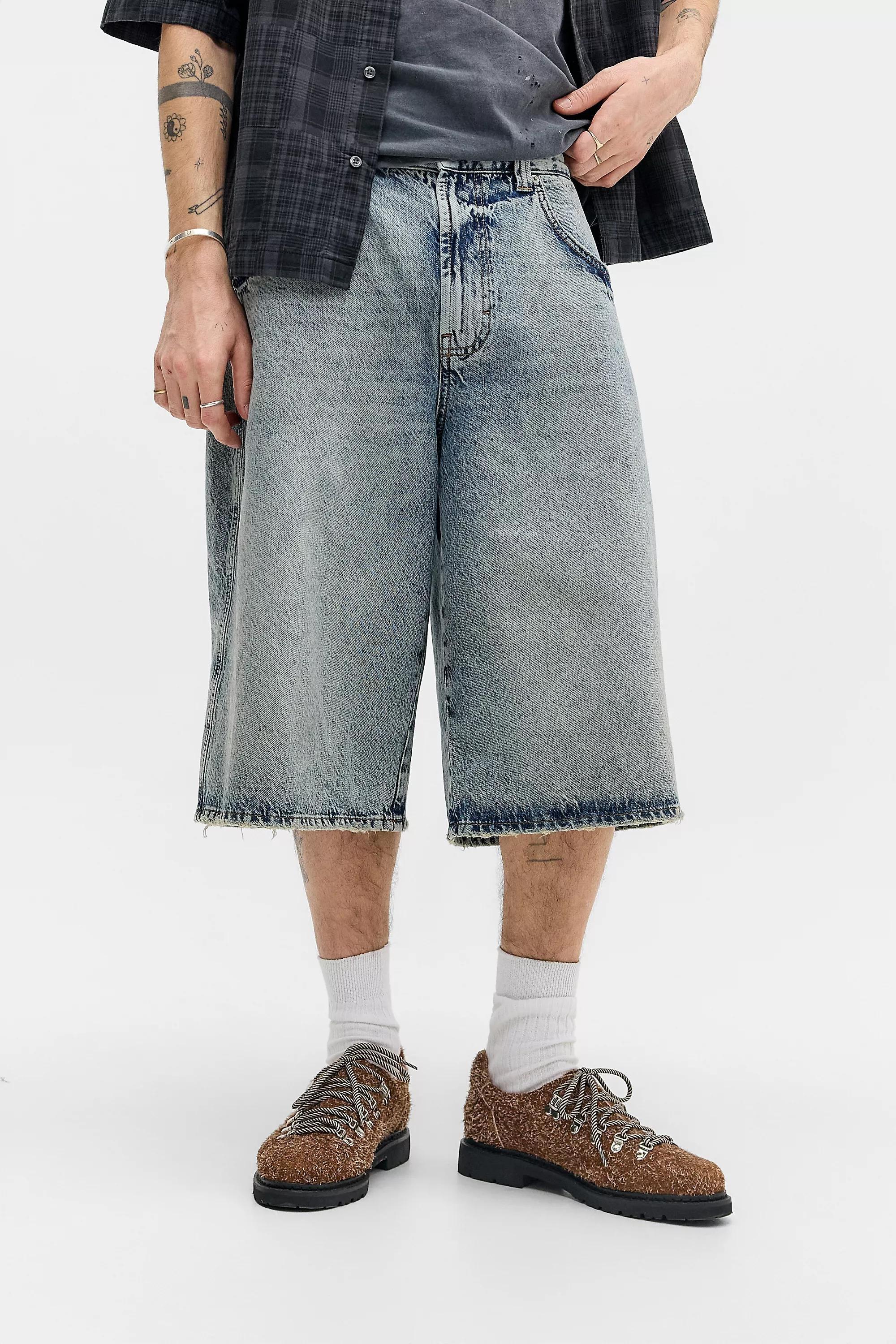 BLUE BDG Neo Bleach Baked Skate Denim Shorts, BLUE, medium