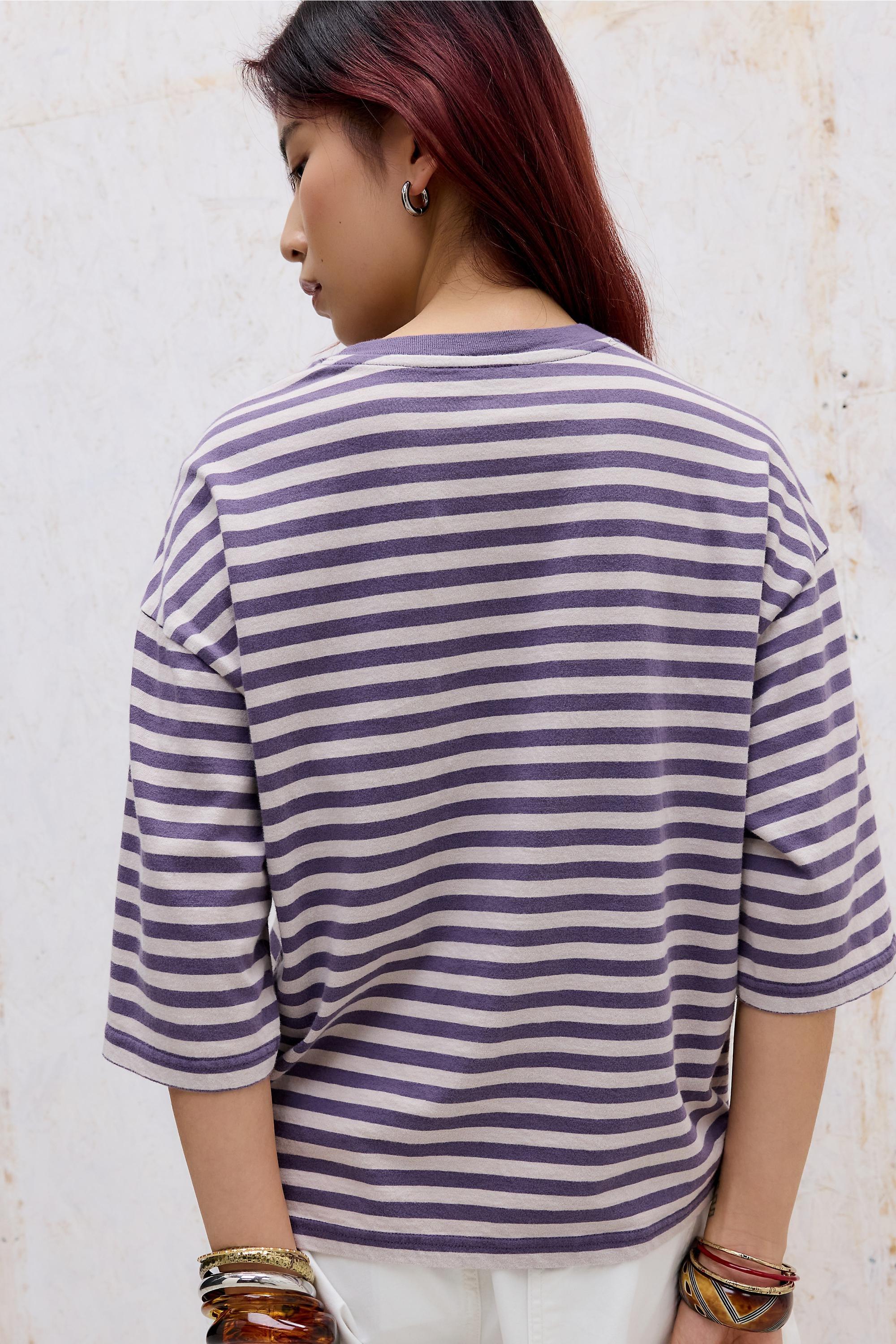 Purple Bdg Kai Boxy Mid Sleeve T-Shirt, PURP, large image number 3