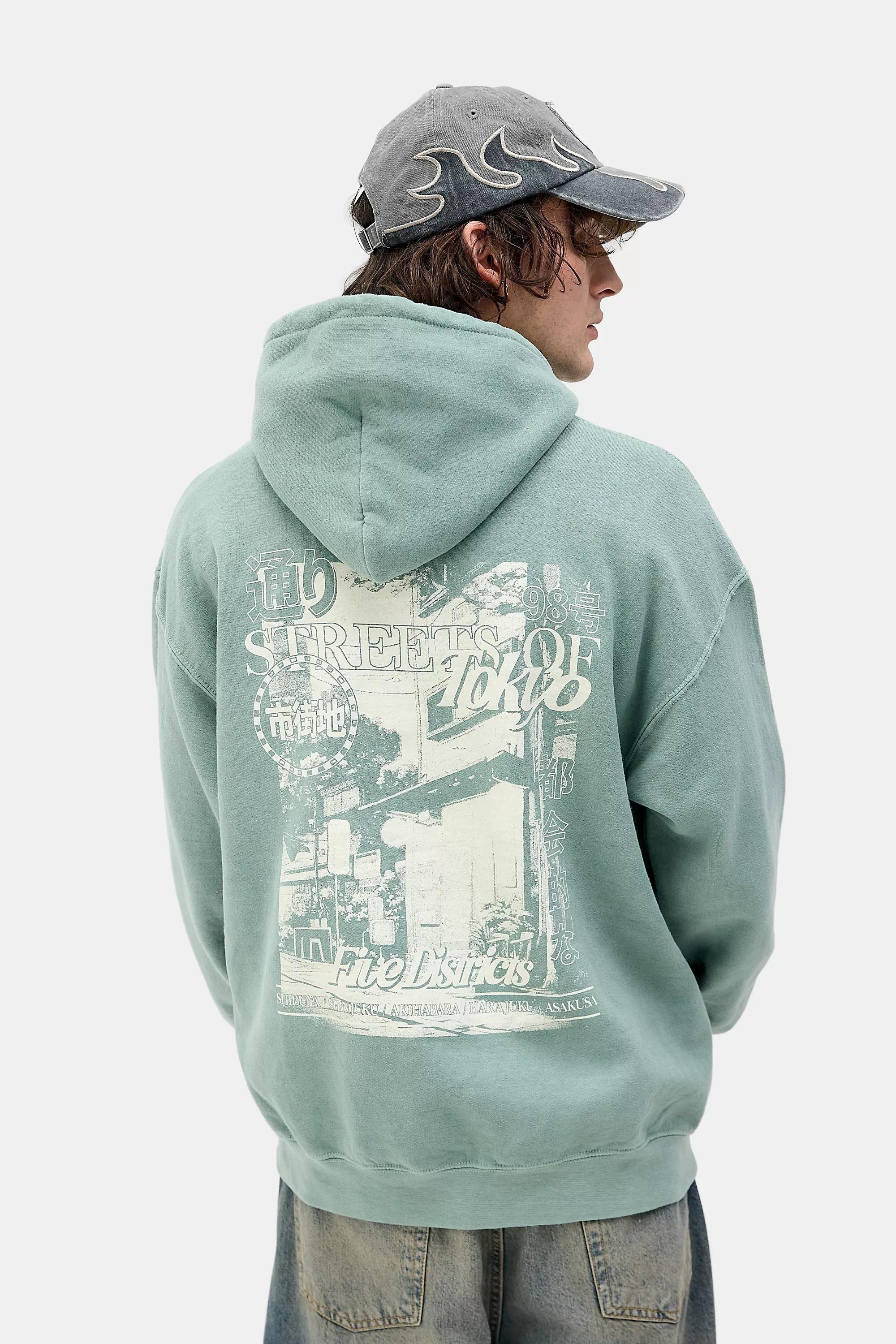 Blue Green Uo Streets Of Tokyo Hoodie, BL, large image number 0