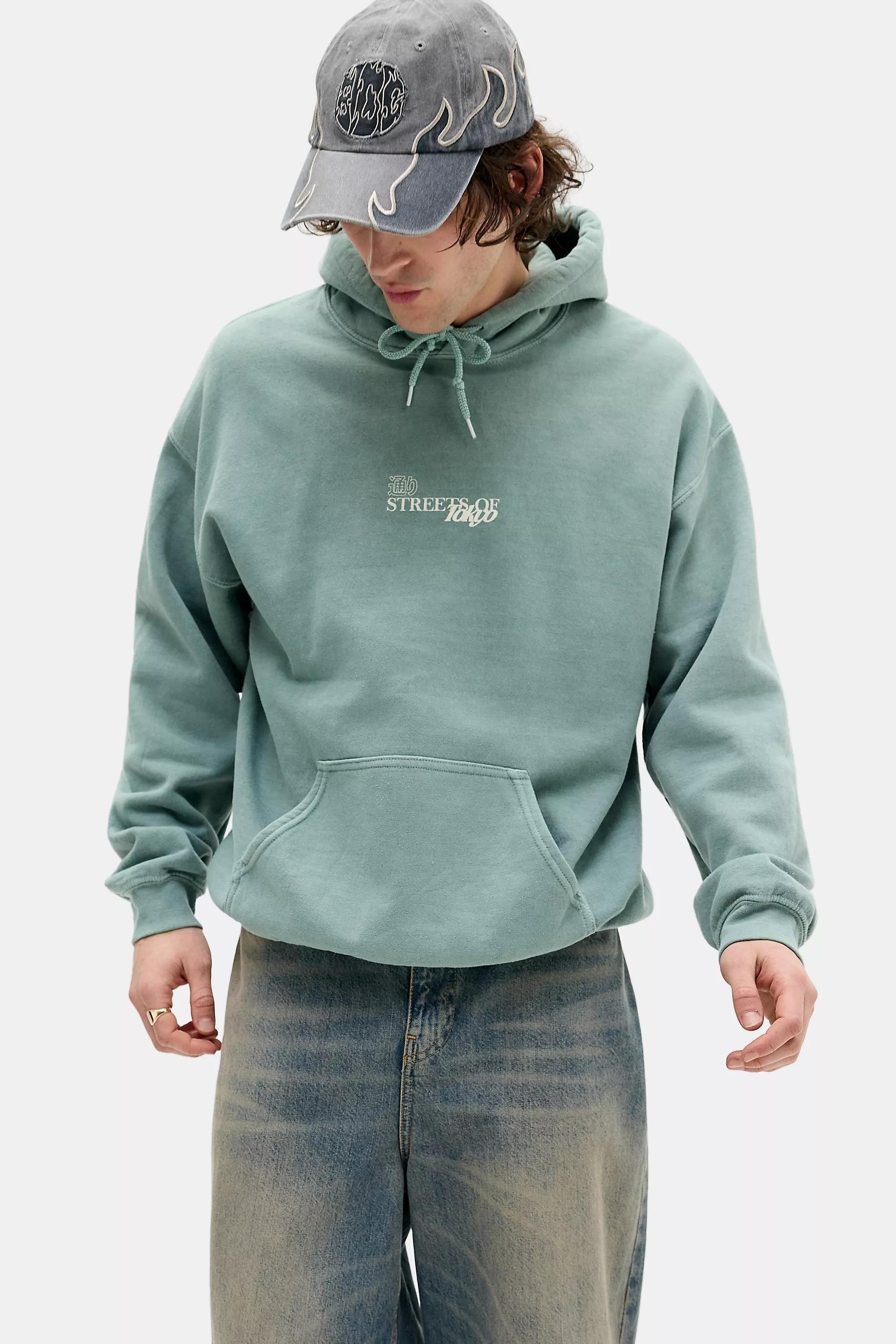 Blue Green Uo Streets Of Tokyo Hoodie, BL, large image number 3