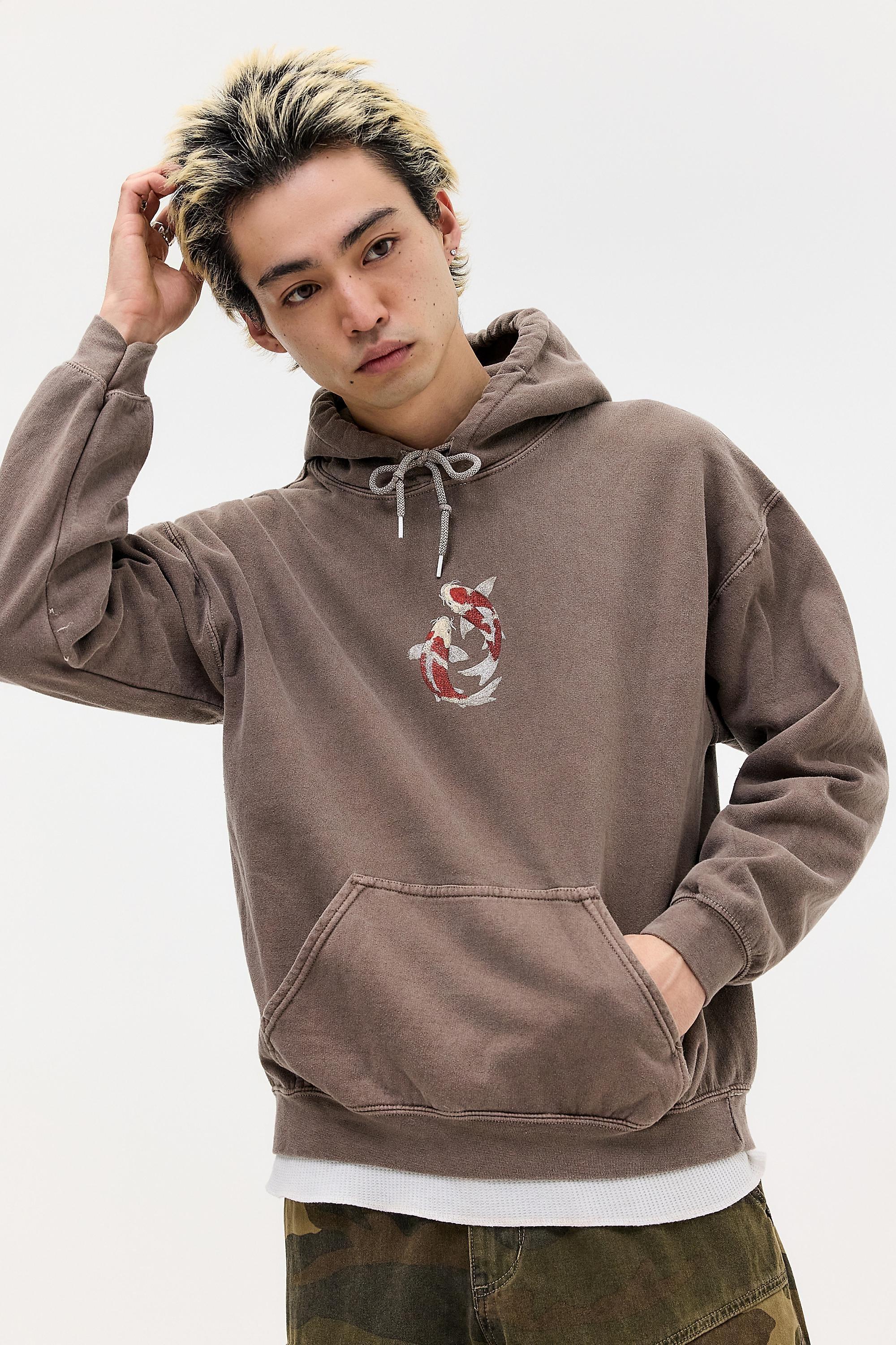 Brown Uo Brown Asiatic Koi Hoodie, BRN, large image number 3