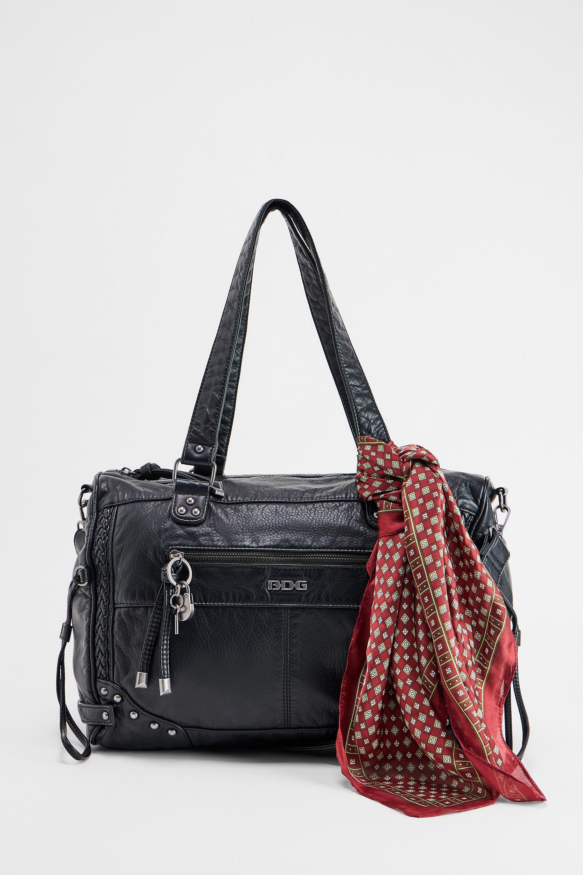 BLACK BDG Cindy Washed Faux Leather Bag, BLK, large image number 2