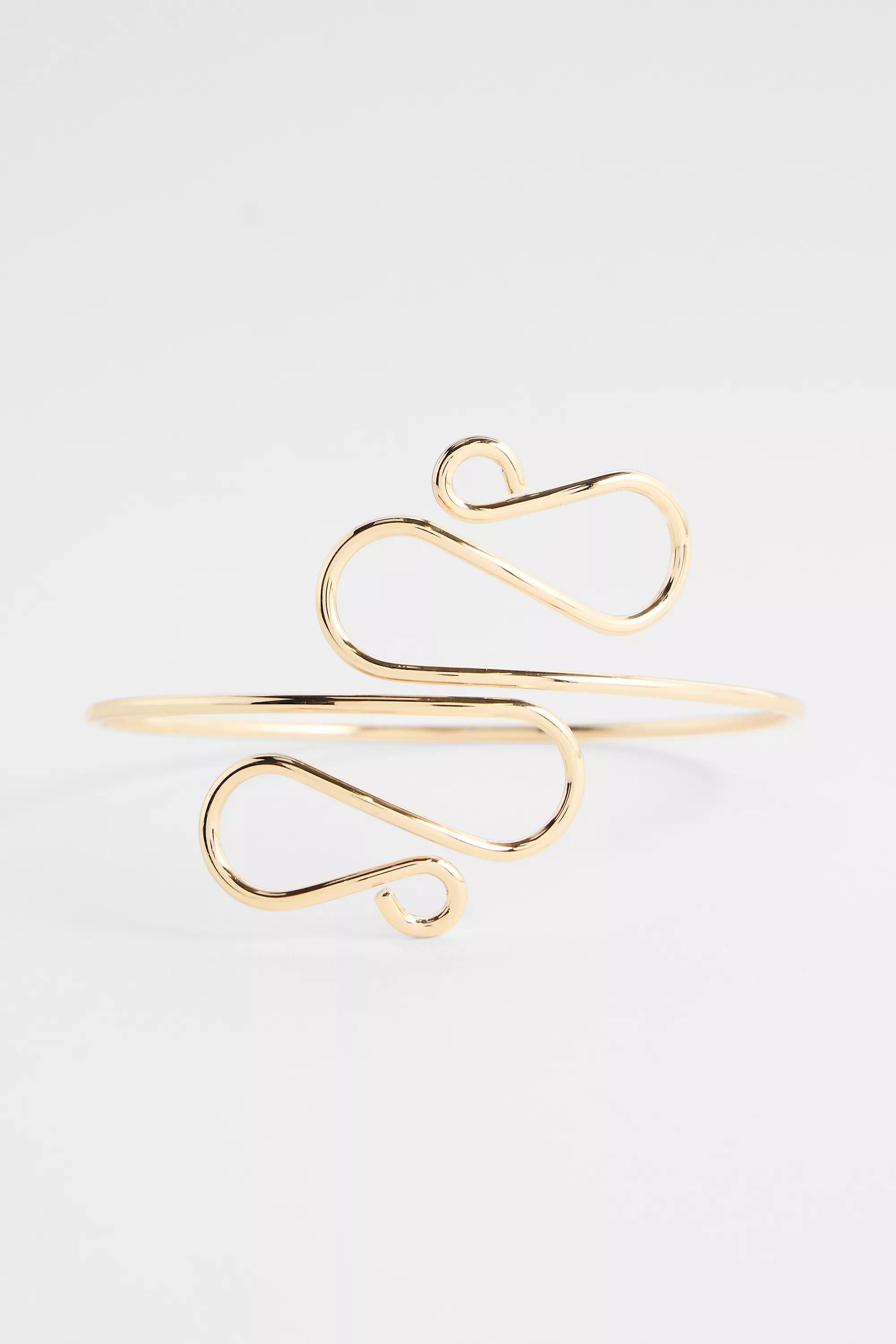 Gold Silence + Noise Ripple Arm Cuff, GOLD, large image number 1