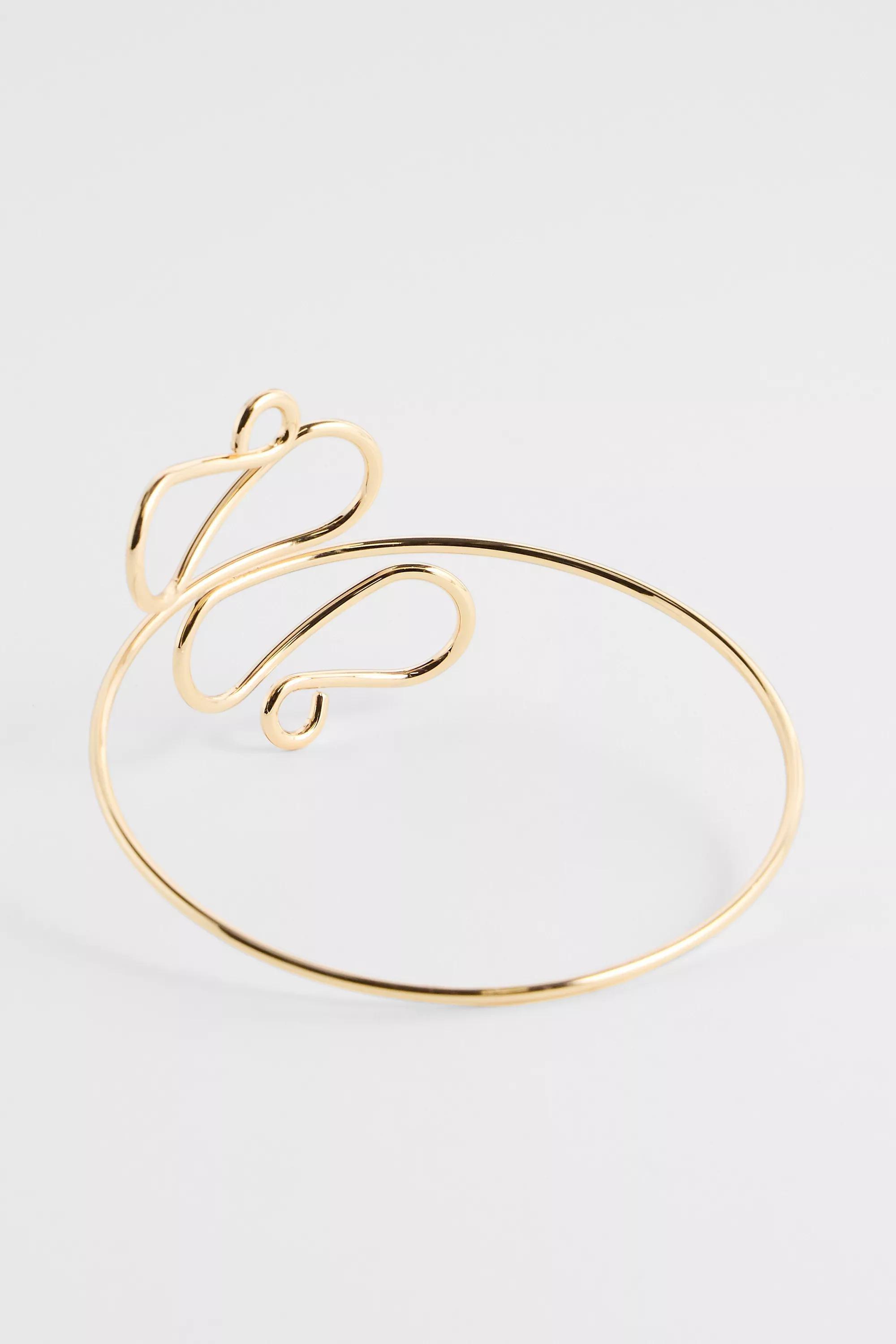 Gold Silence + Noise Ripple Arm Cuff, GOLD, medium