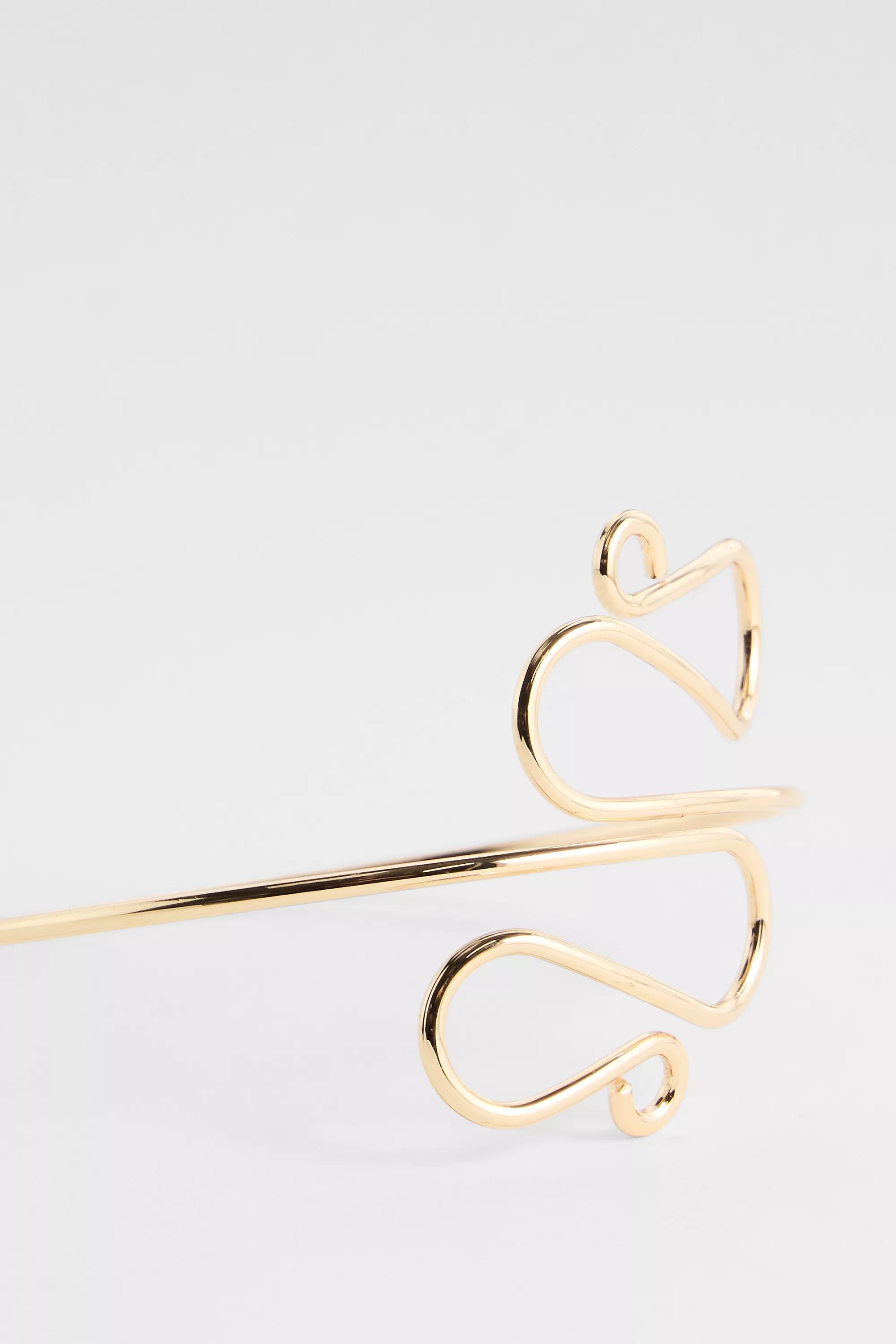 Gold Silence + Noise Ripple Arm Cuff, GOLD, large image number 3