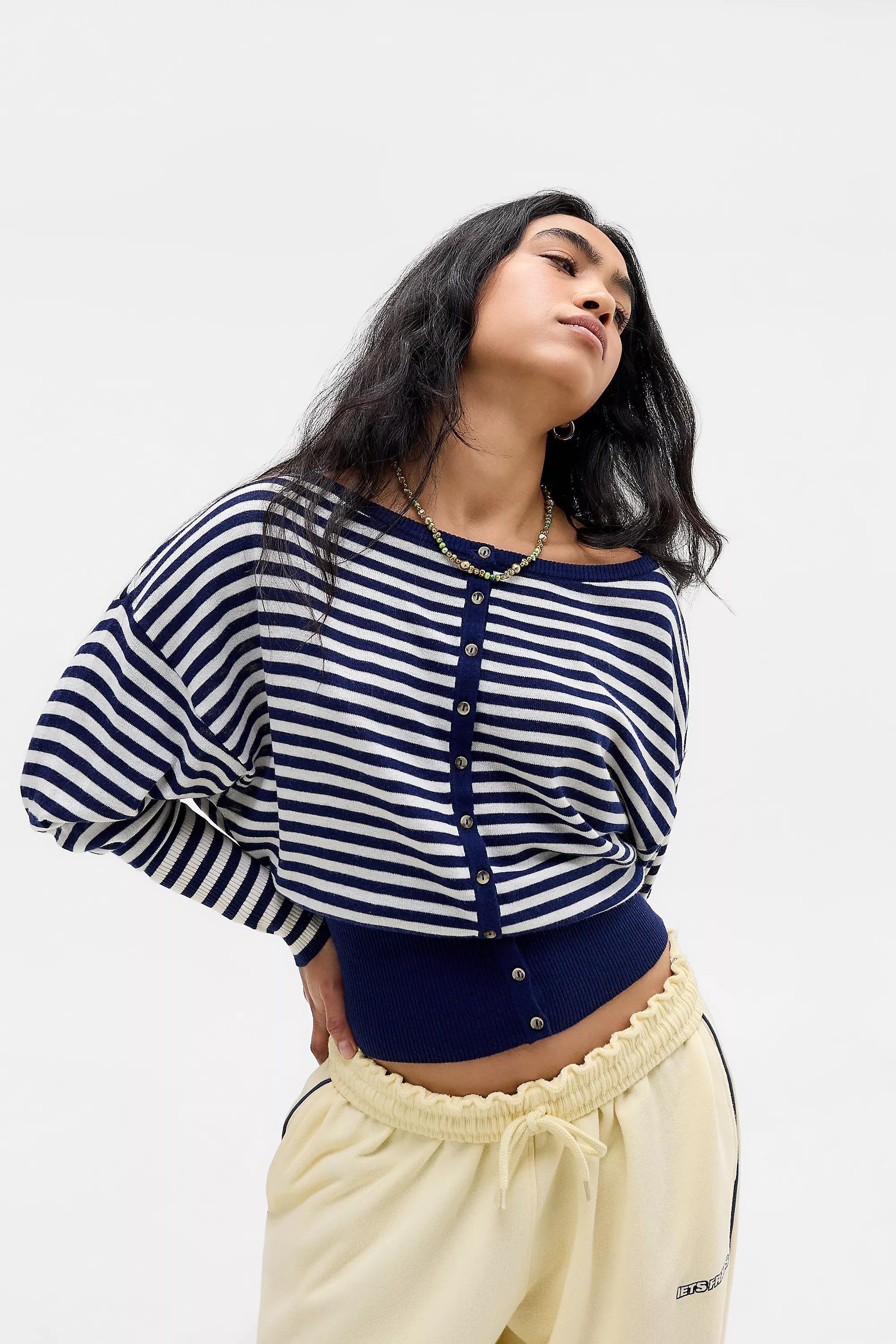 Blue Uo Daley Batwing Cardigan, BL MOTIF, large image number 1