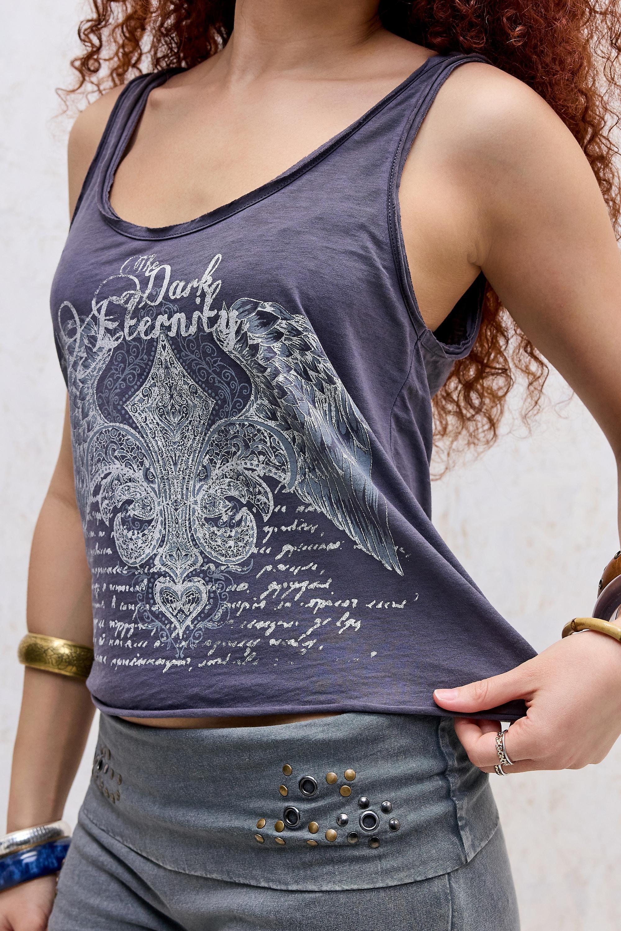 Black Uo Irina Burnout Loose Tank Top, BLK, large image number 2
