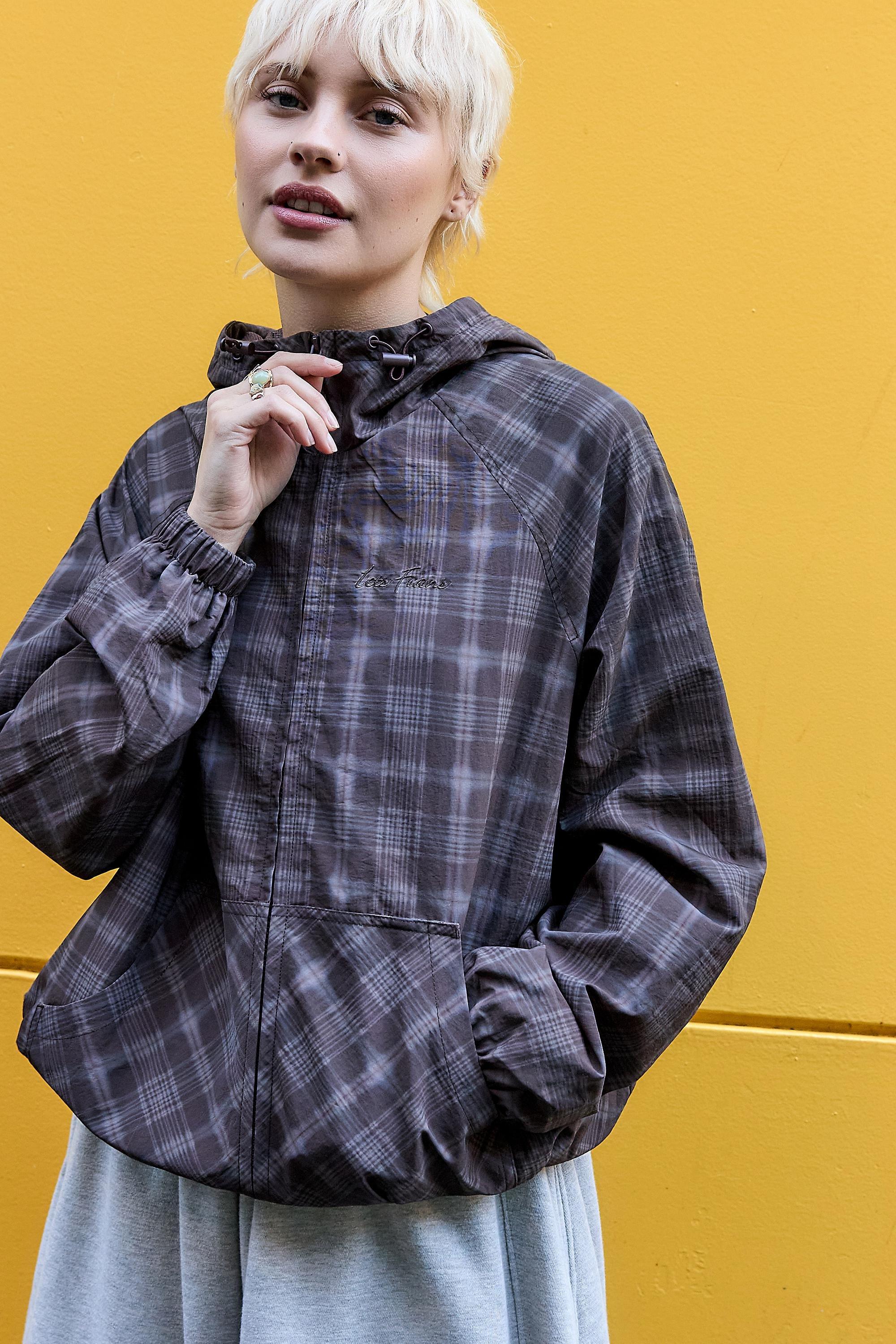 iets frans... Carter Check Windbreaker Jacket, Blue, BRN, medium
