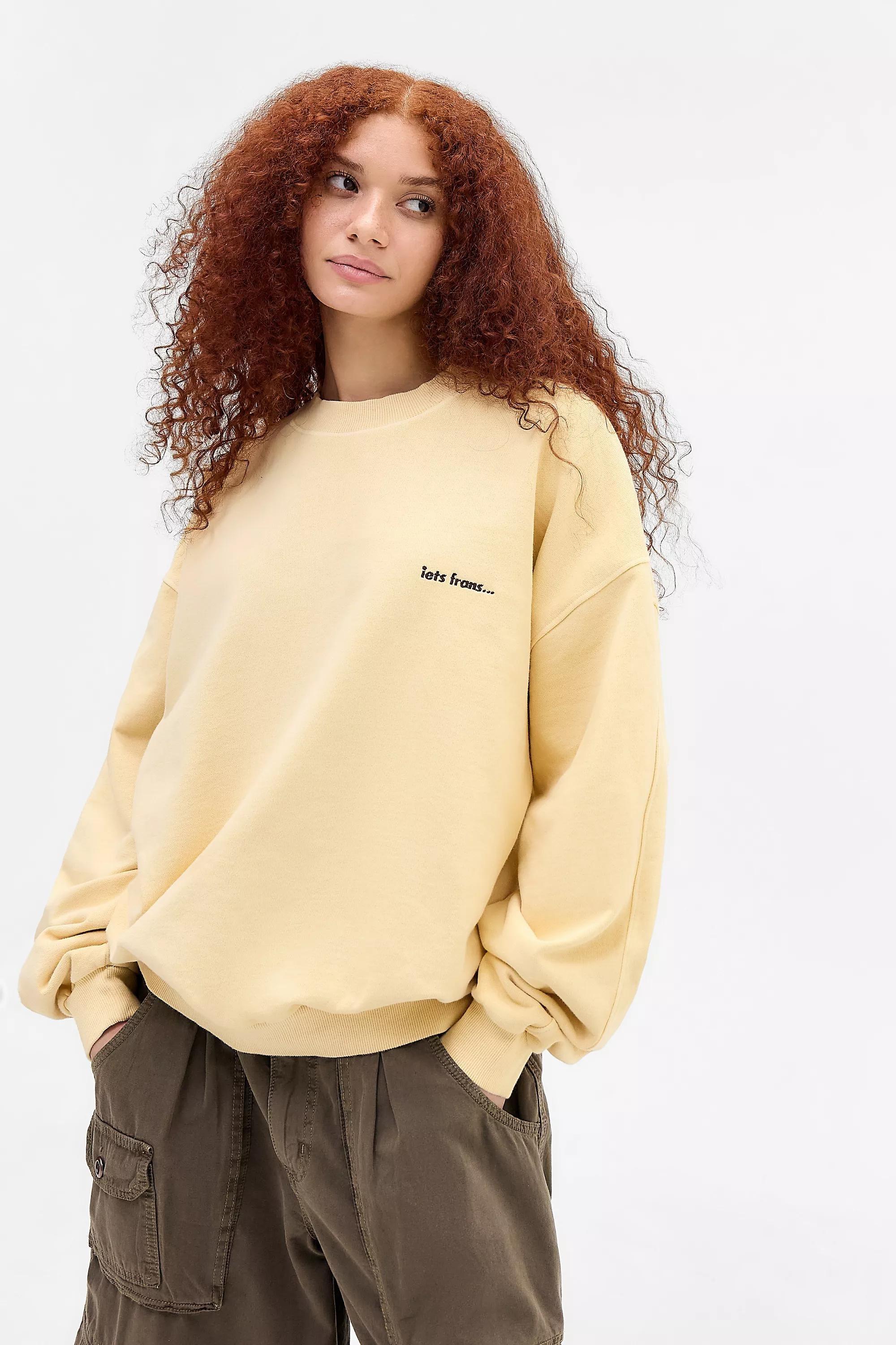 Yellow iets frans... Crew Neck Sweatshirt, YEL, medium