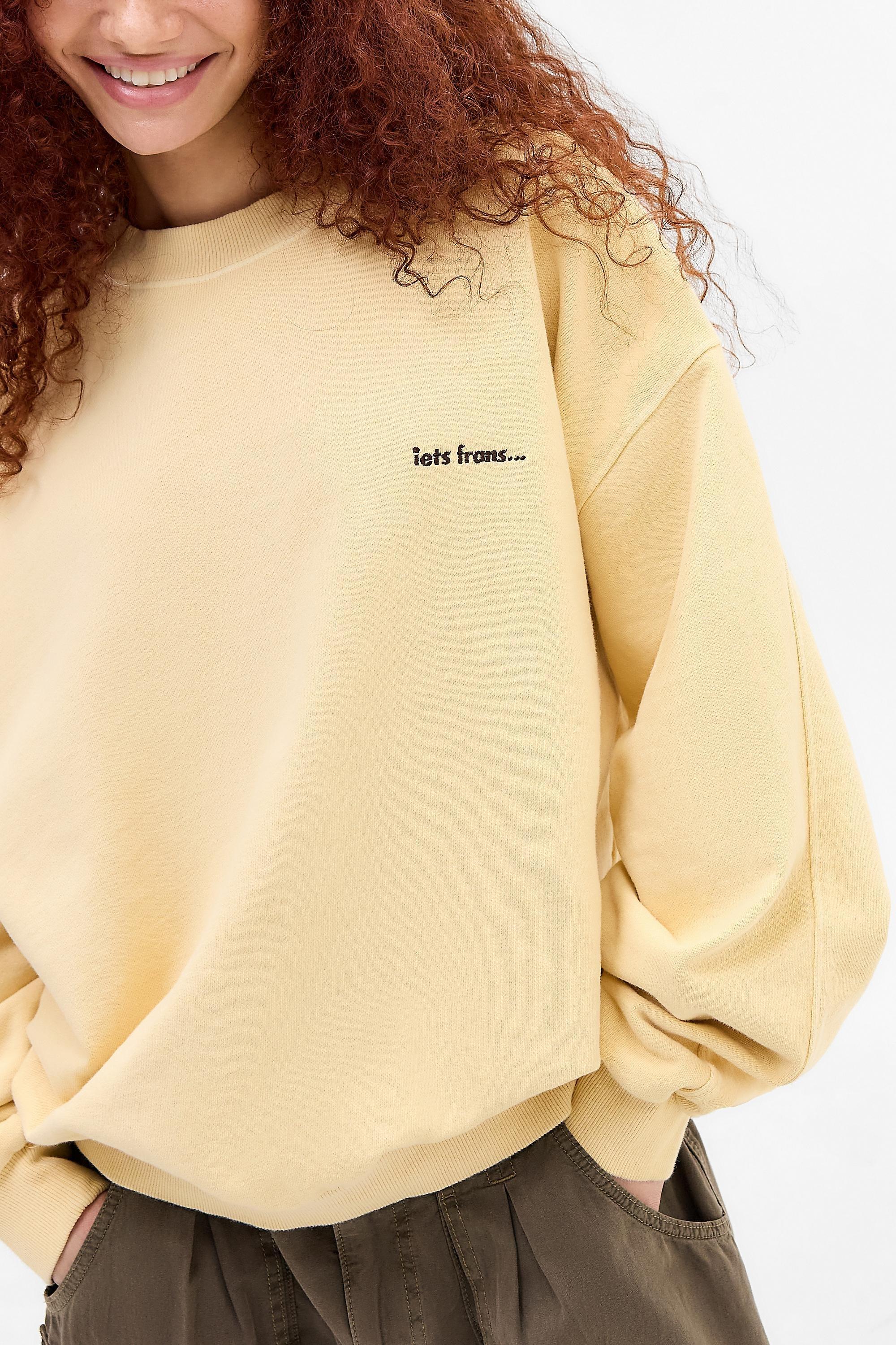 Yellow iets frans... Crew Neck Sweatshirt, YEL, large image number 2