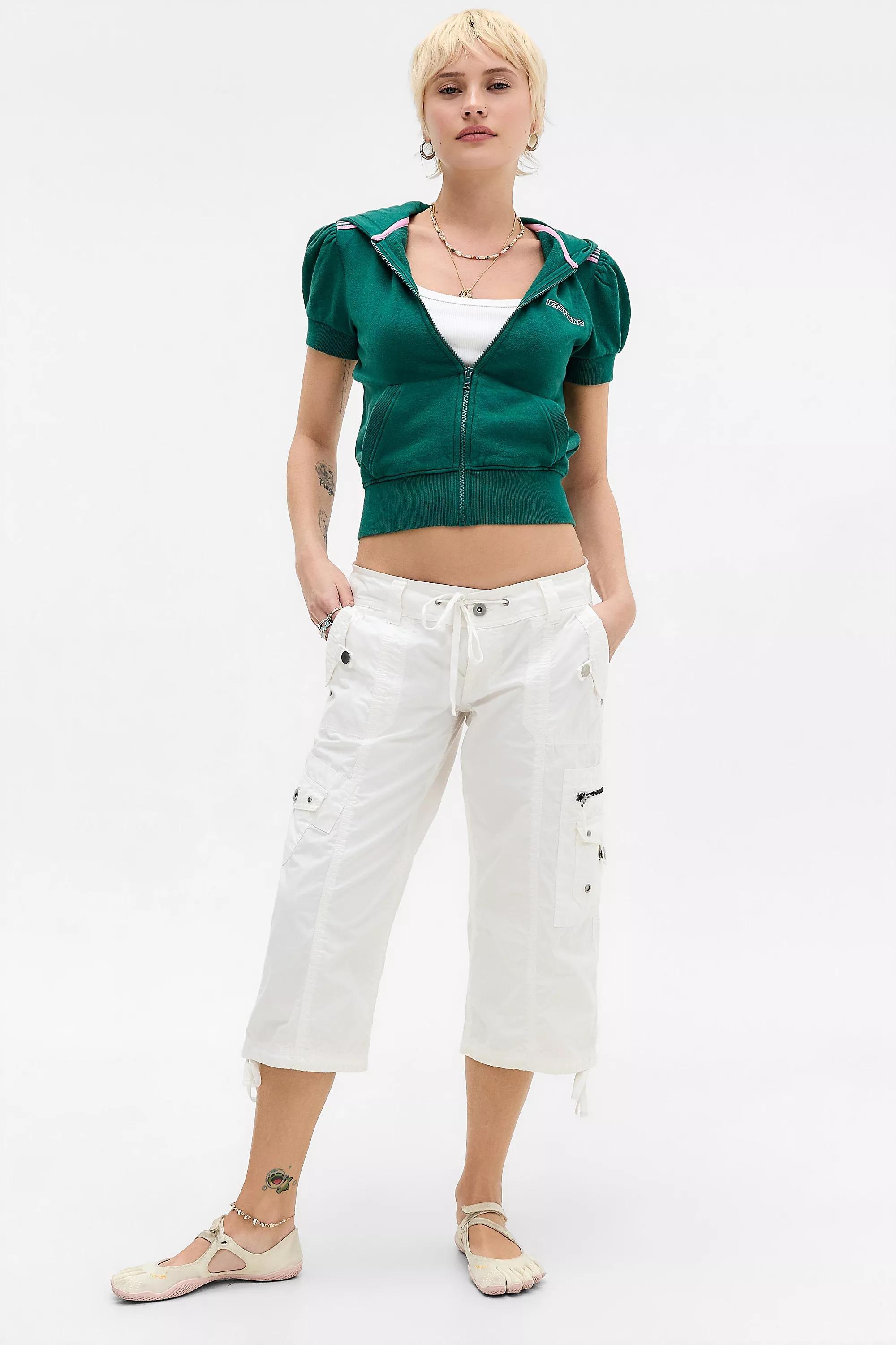 iets frans... Trip Hooded Short Sleeve Track Top, D GREEN, large image number 1