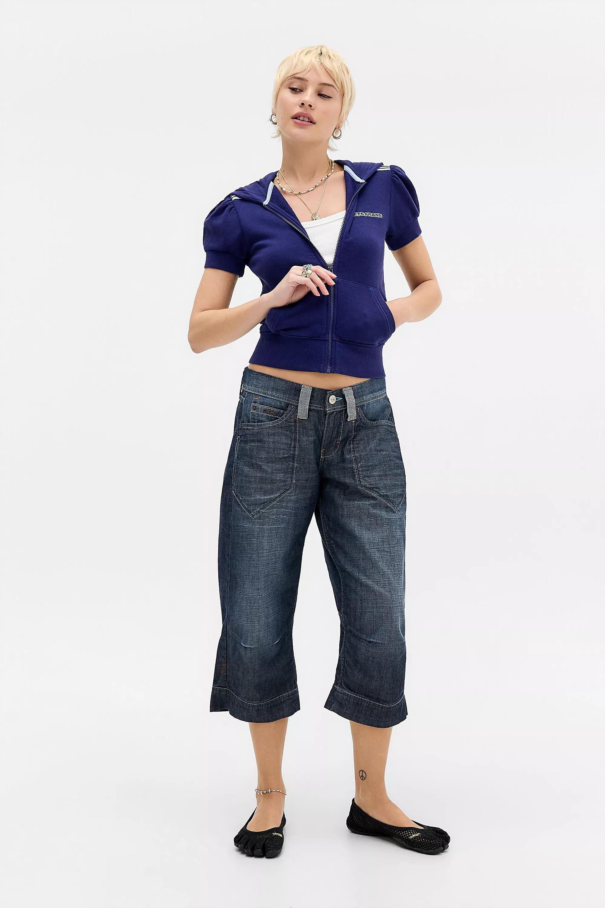 iets frans... Trip Hooded Short Sleeve Track Top, NAVY, medium