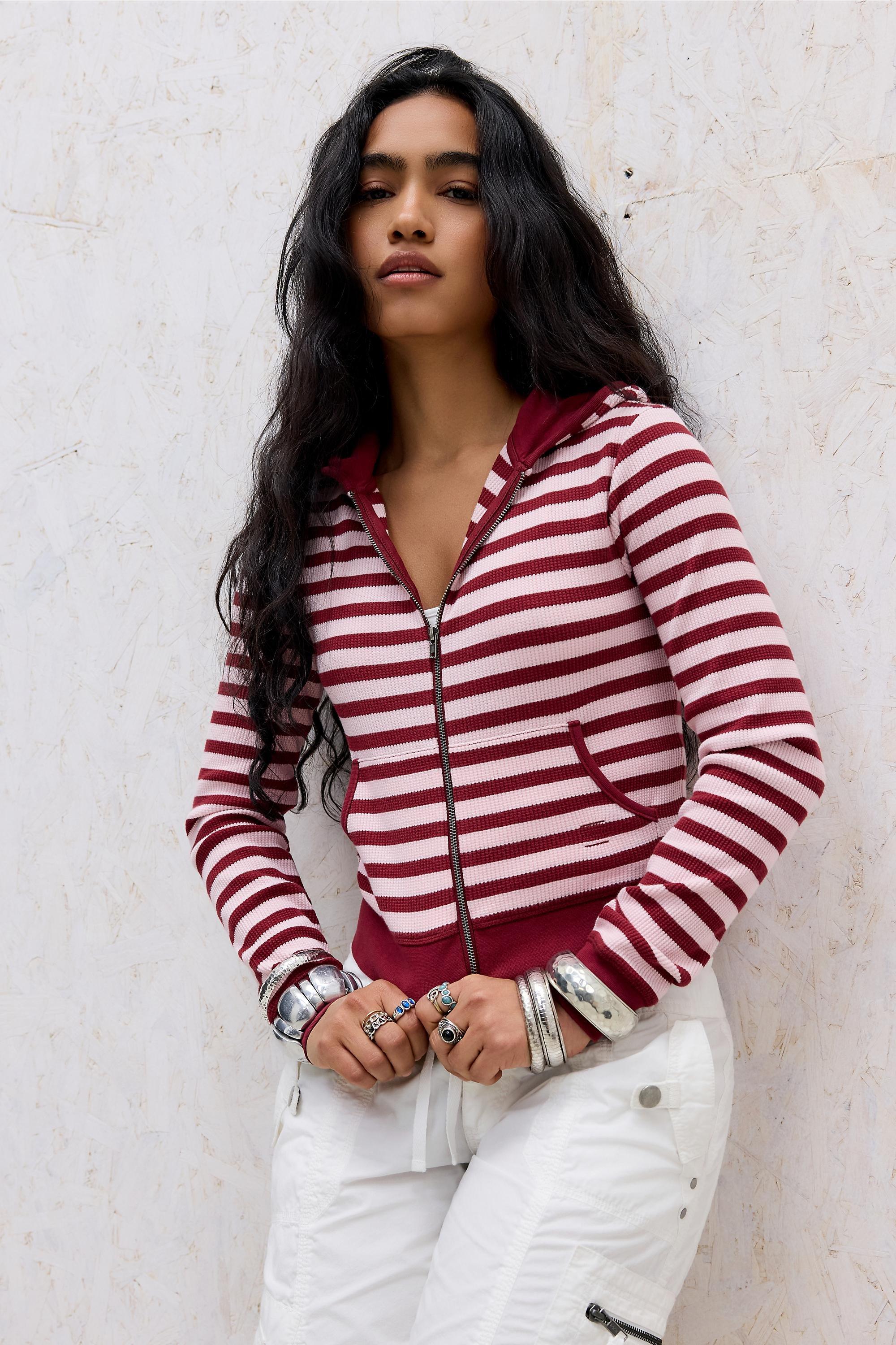 Pink Bdg Iris Stripe Hoodie, PINK, medium