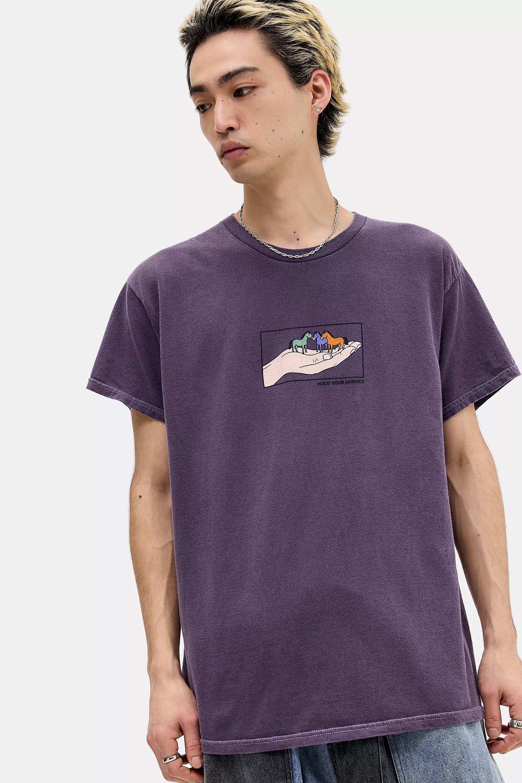 Purple Uo Purple Hold Your Horses T-Shirt, PURP, medium