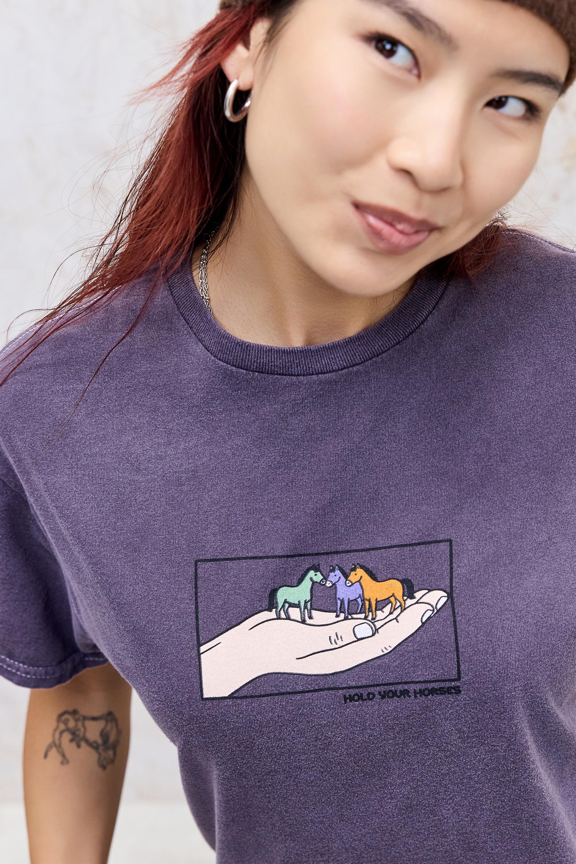 Purple Uo Purple Hold Your Horses T-Shirt, PURP, large image number 4