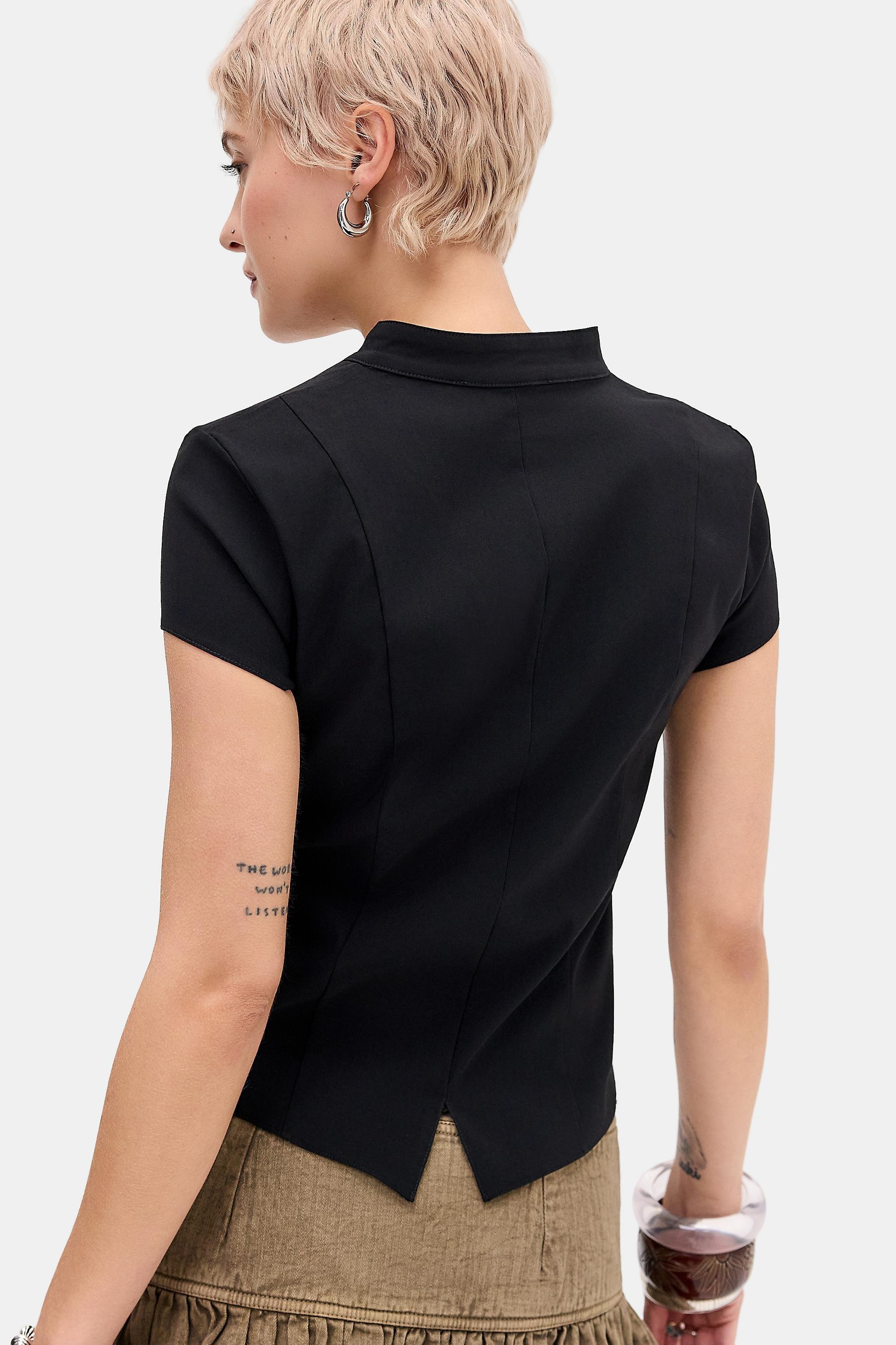 Black Silence + Noise Tori Frogging Shirt, BLK, large image number 3